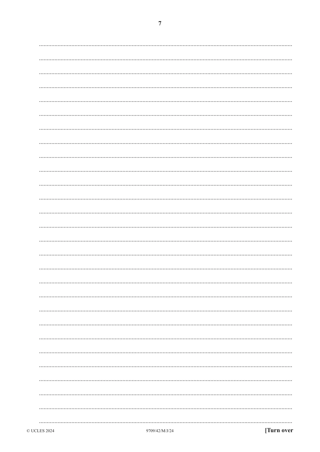 Cambridge A Level Mathematics 9709 2024 May/June Paper 4 · Variant 2 question paper, page 7 of 12