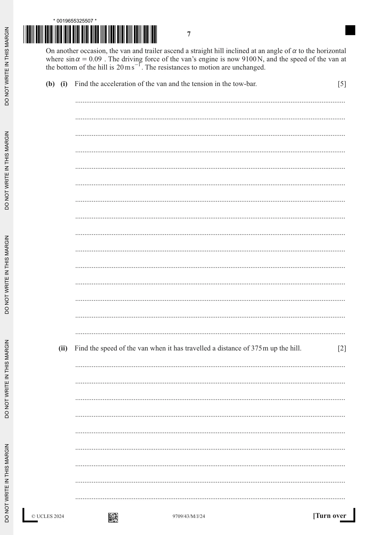 Cambridge A Level Mathematics 9709 2024 May/June Paper 4 · Variant 3 question paper, page 7 of 12