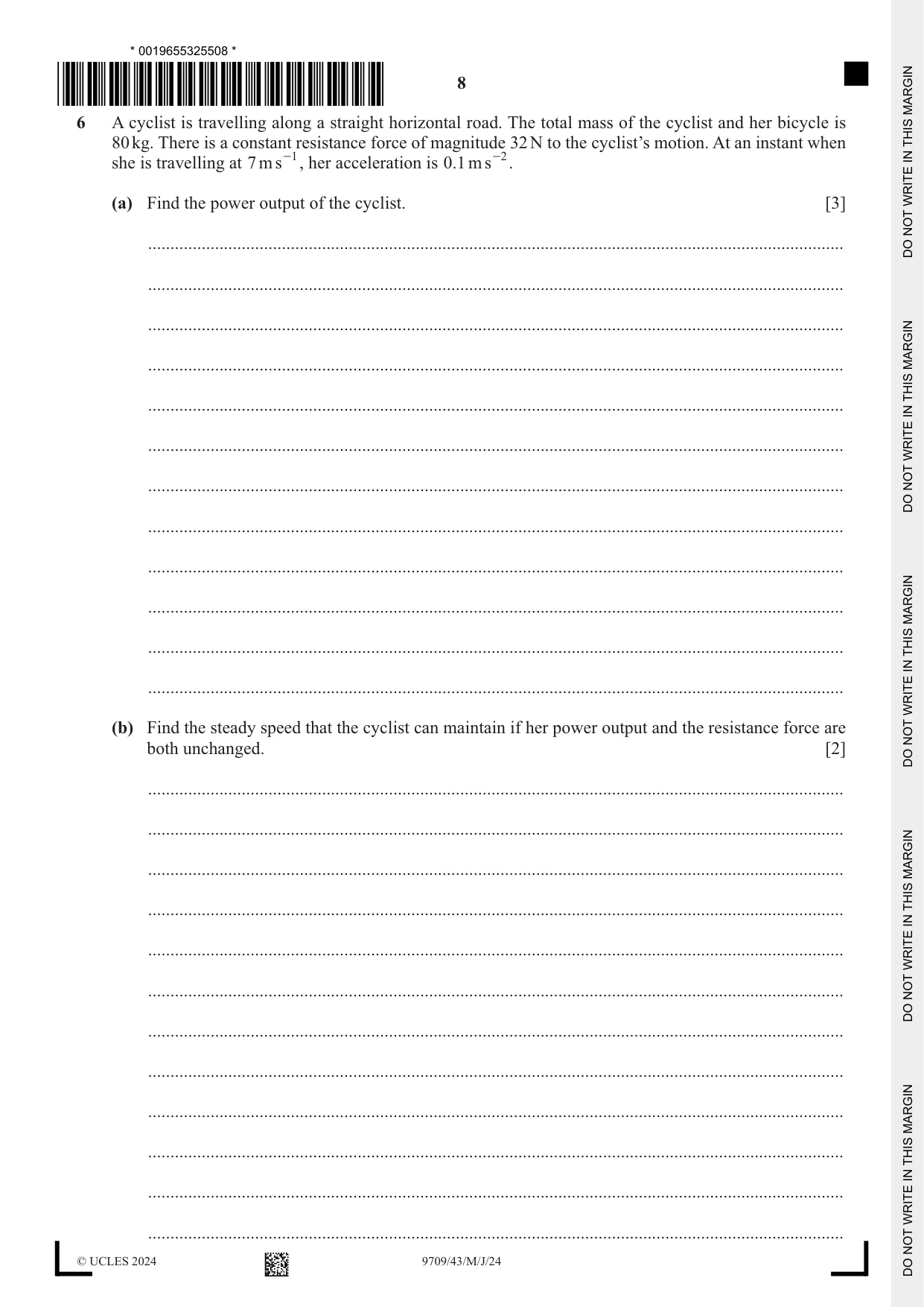 Cambridge A Level Mathematics 9709 2024 May/June Paper 4 · Variant 3 question paper, page 8 of 12