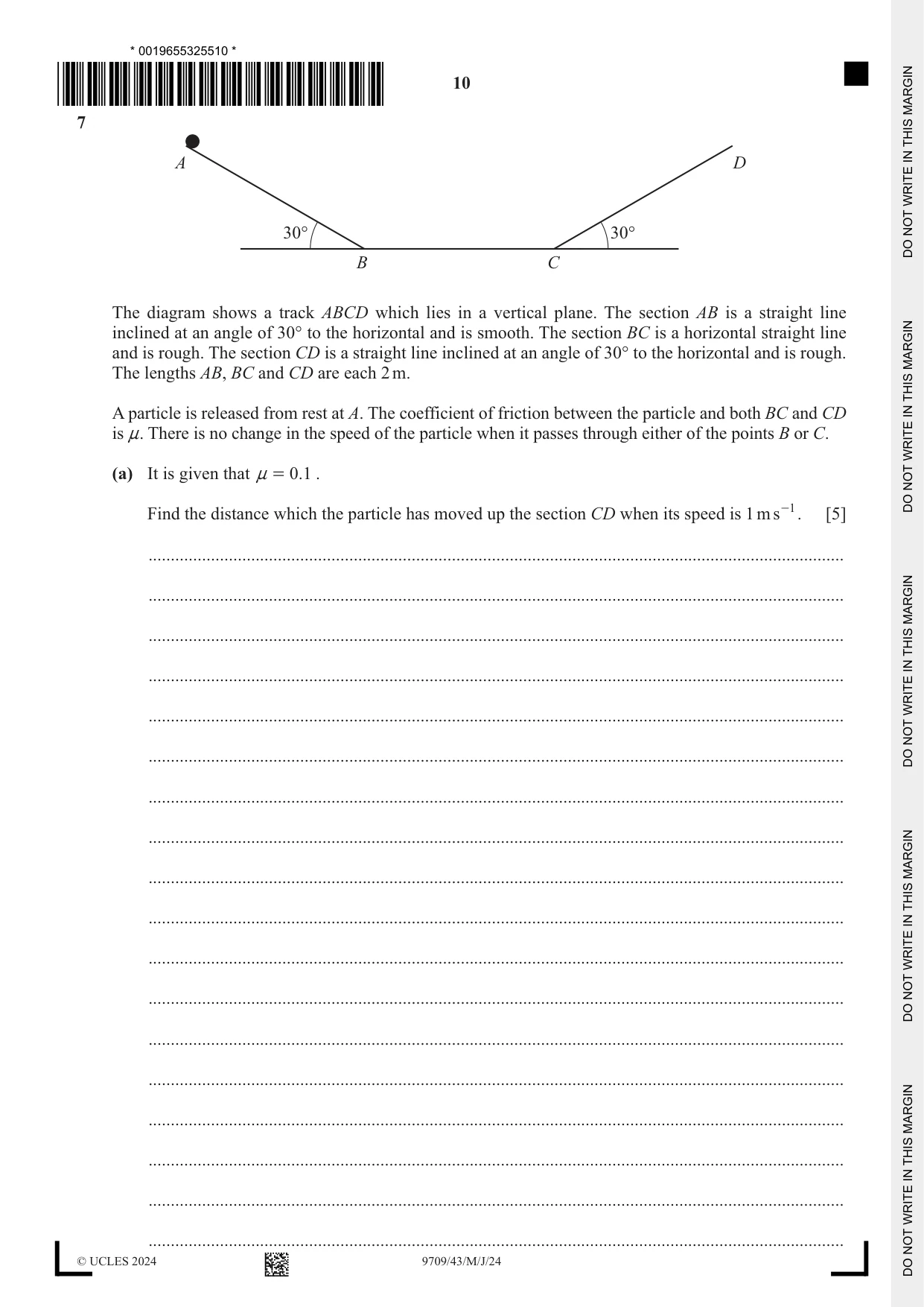 Cambridge A Level Mathematics 9709 2024 May/June Paper 4 · Variant 3 question paper, page 10 of 12