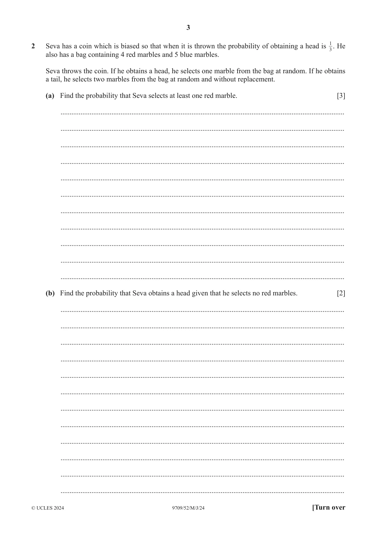 Cambridge A Level Mathematics 9709 2024 May/June Paper 5 · Variant 2 question paper, page 3 of 16
