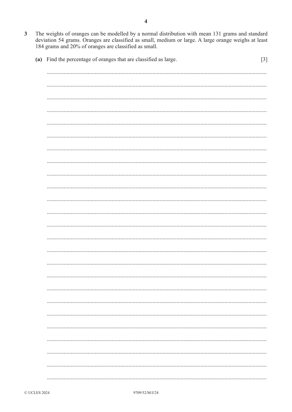 Cambridge A Level Mathematics 9709 2024 May/June Paper 5 · Variant 2 question paper, page 4 of 16