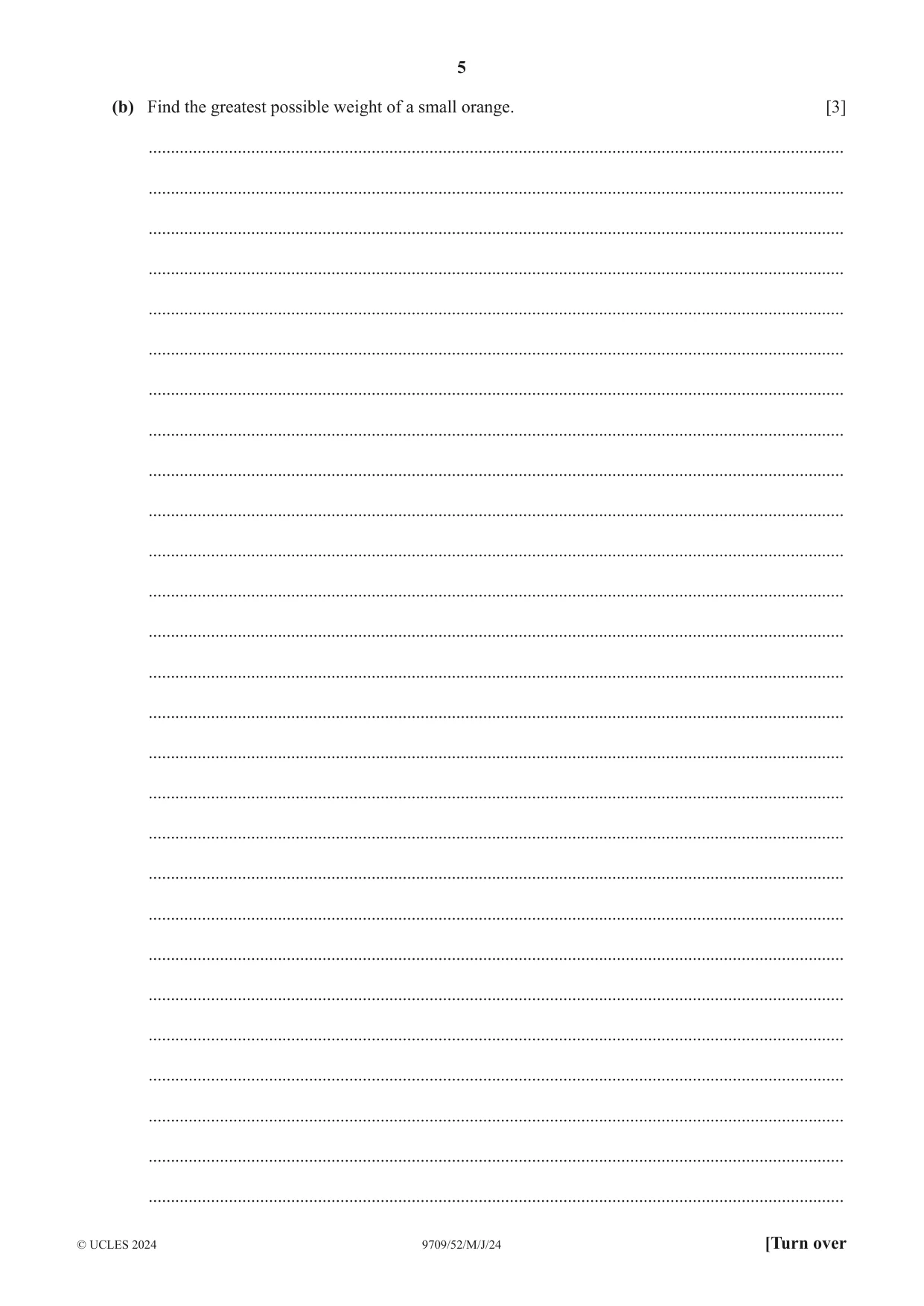 Cambridge A Level Mathematics 9709 2024 May/June Paper 5 · Variant 2 question paper, page 5 of 16