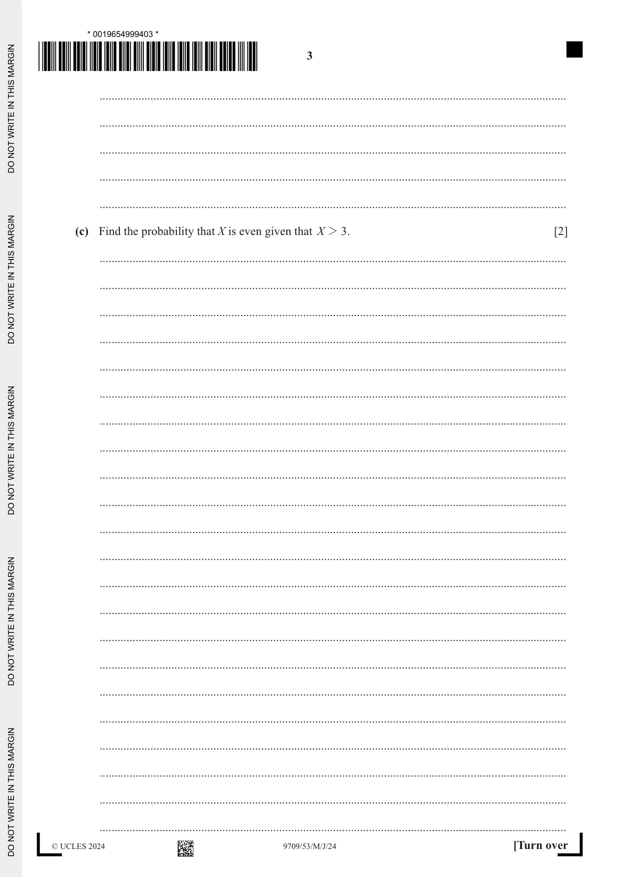 Cambridge A Level Mathematics 9709 2024 May/June Paper 5 · Variant 3 question paper, page 3 of 16