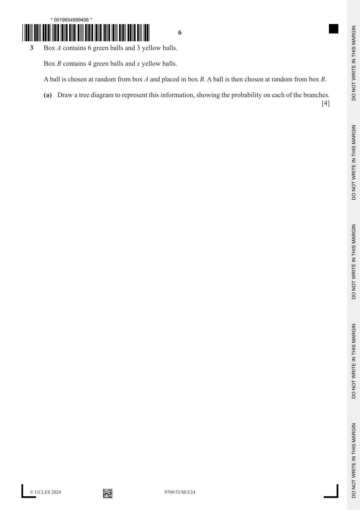 Cambridge A Level Mathematics 9709 2024 May/June Paper 5 · Variant 3 question paper, page 6 of 16