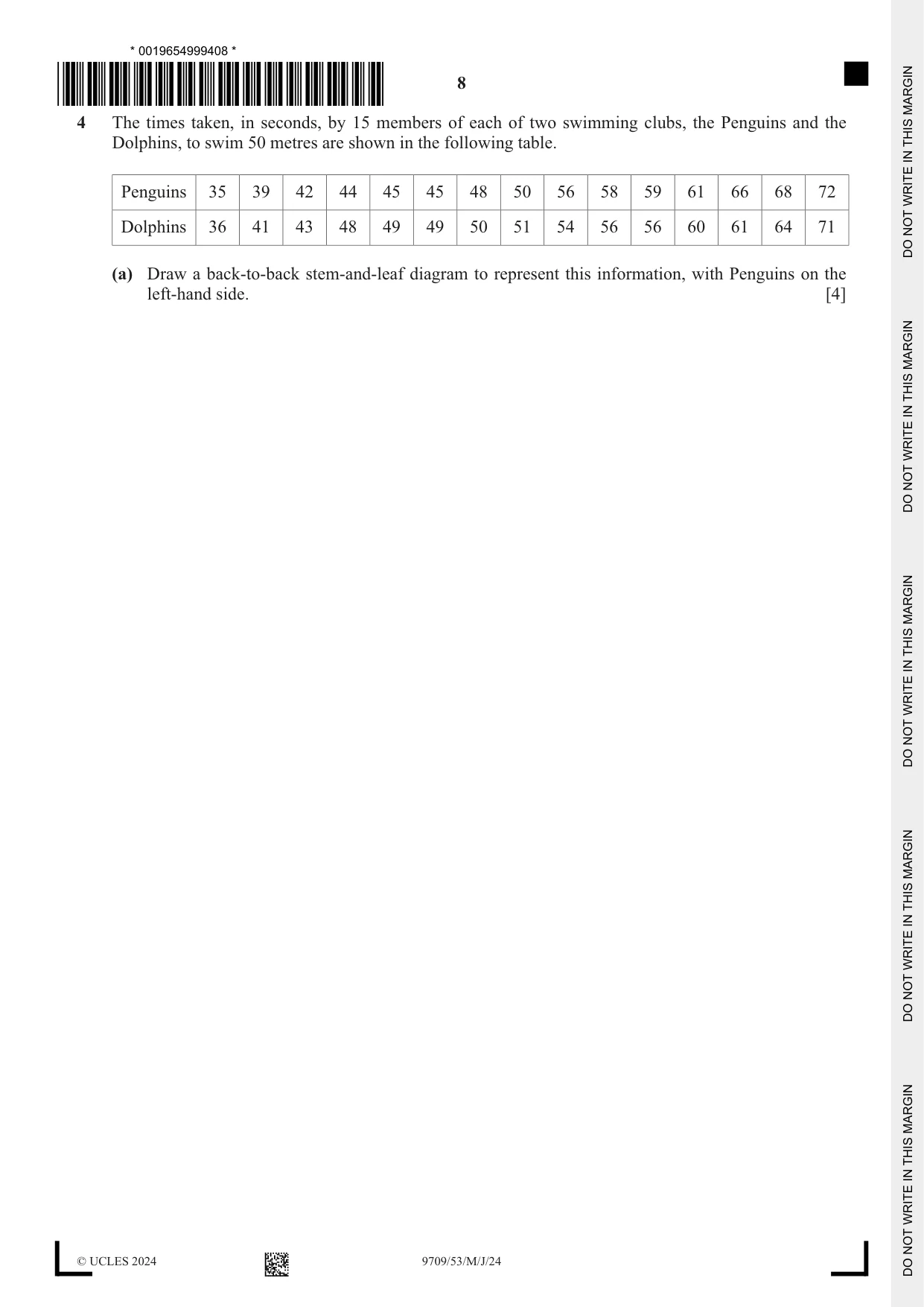 Cambridge A Level Mathematics 9709 2024 May/June Paper 5 · Variant 3 question paper, page 8 of 16