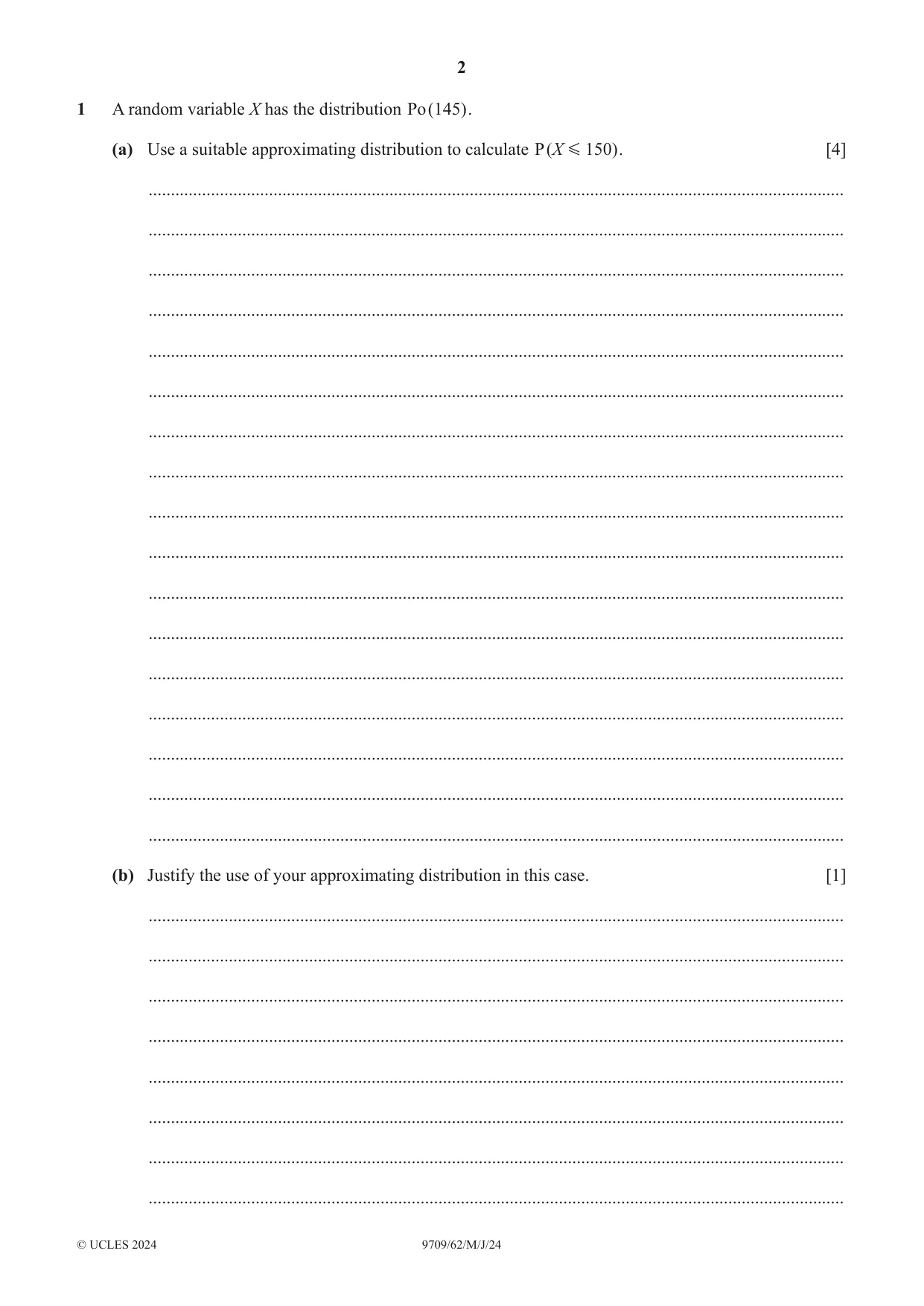 Cambridge A Level Mathematics 9709 2024 May/June Paper 6 · Variant 2 question paper, page 2 of 12