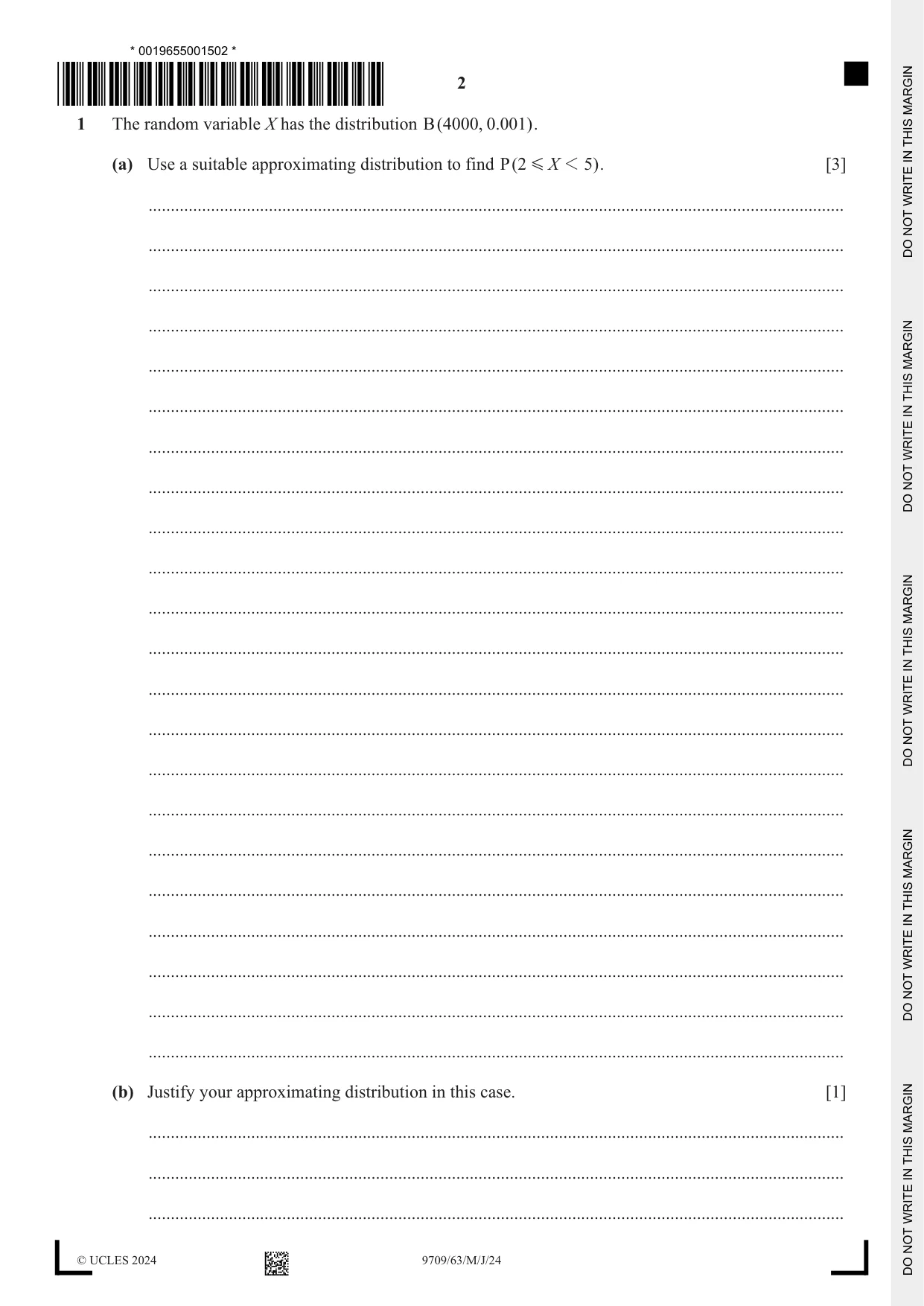 Cambridge A Level Mathematics 9709 2024 May/June Paper 6 · Variant 3 question paper, page 2 of 12
