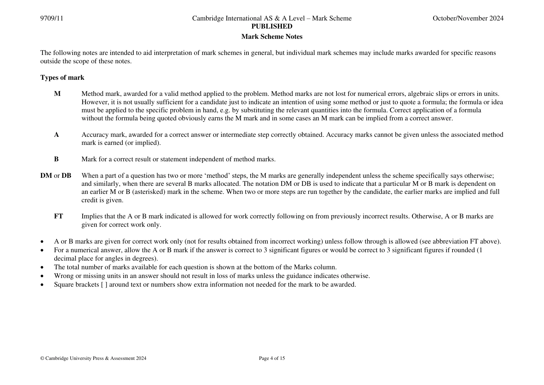 Mark scheme, page 4 of 15