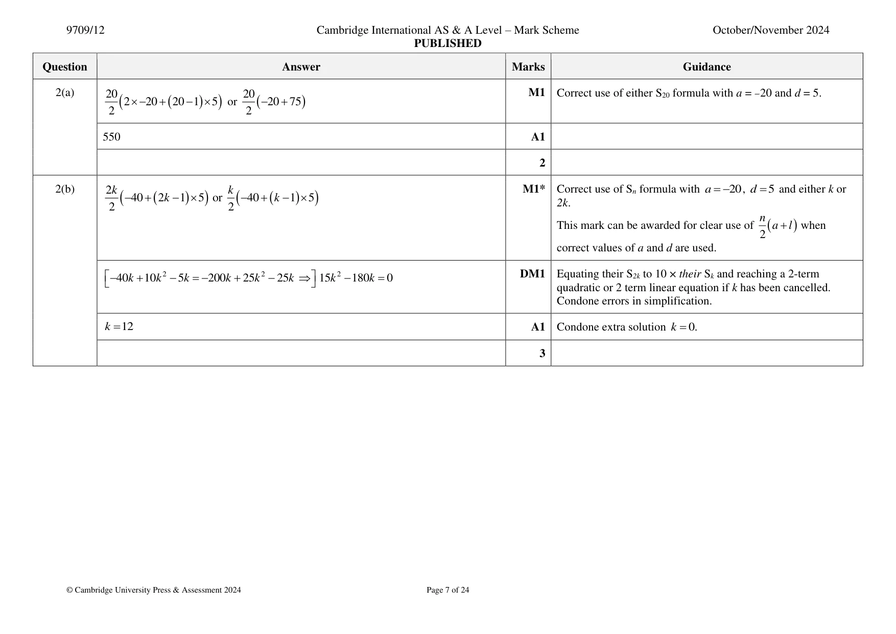 Mark scheme, page 7 of 24