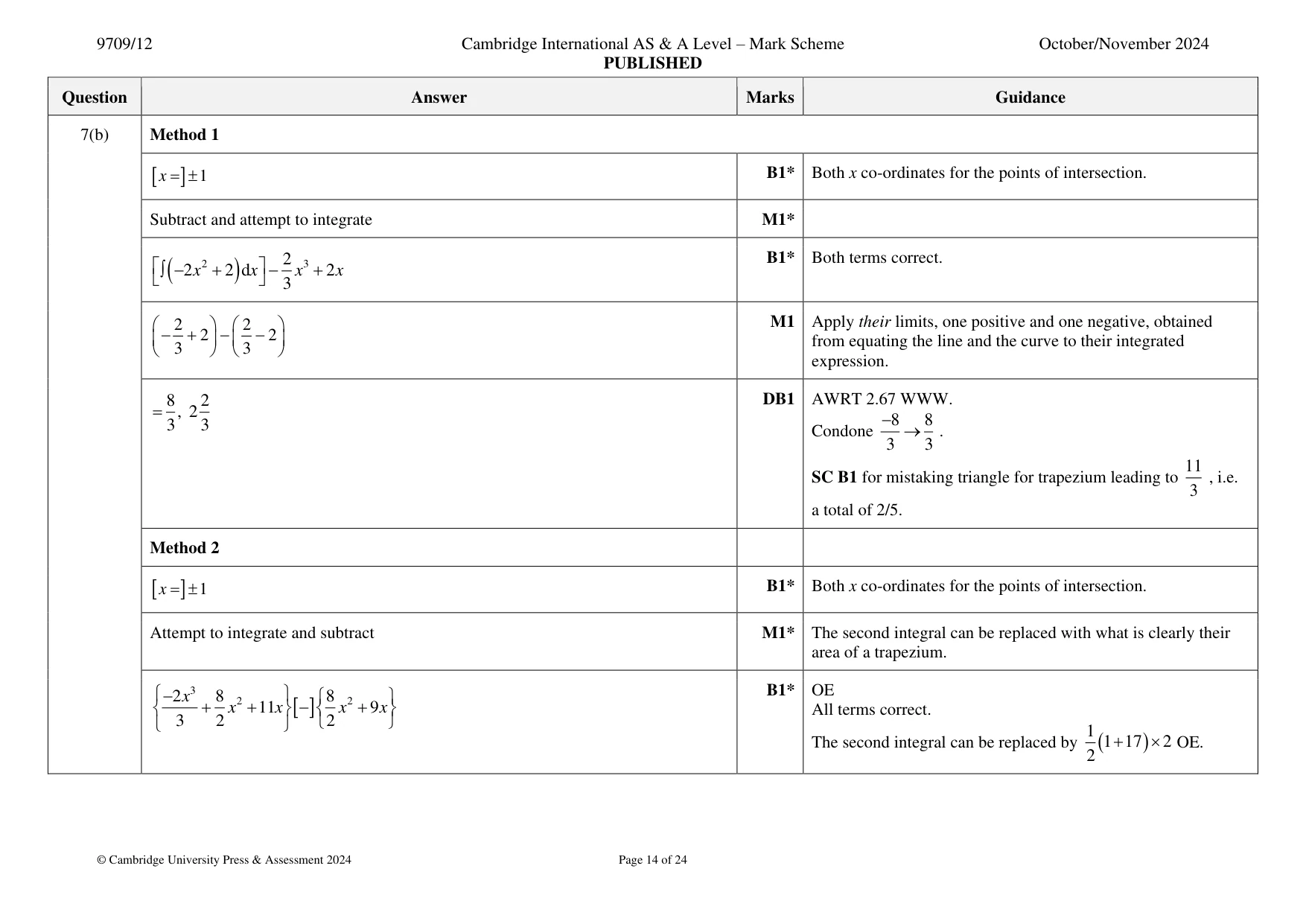 Mark scheme, page 14 of 24