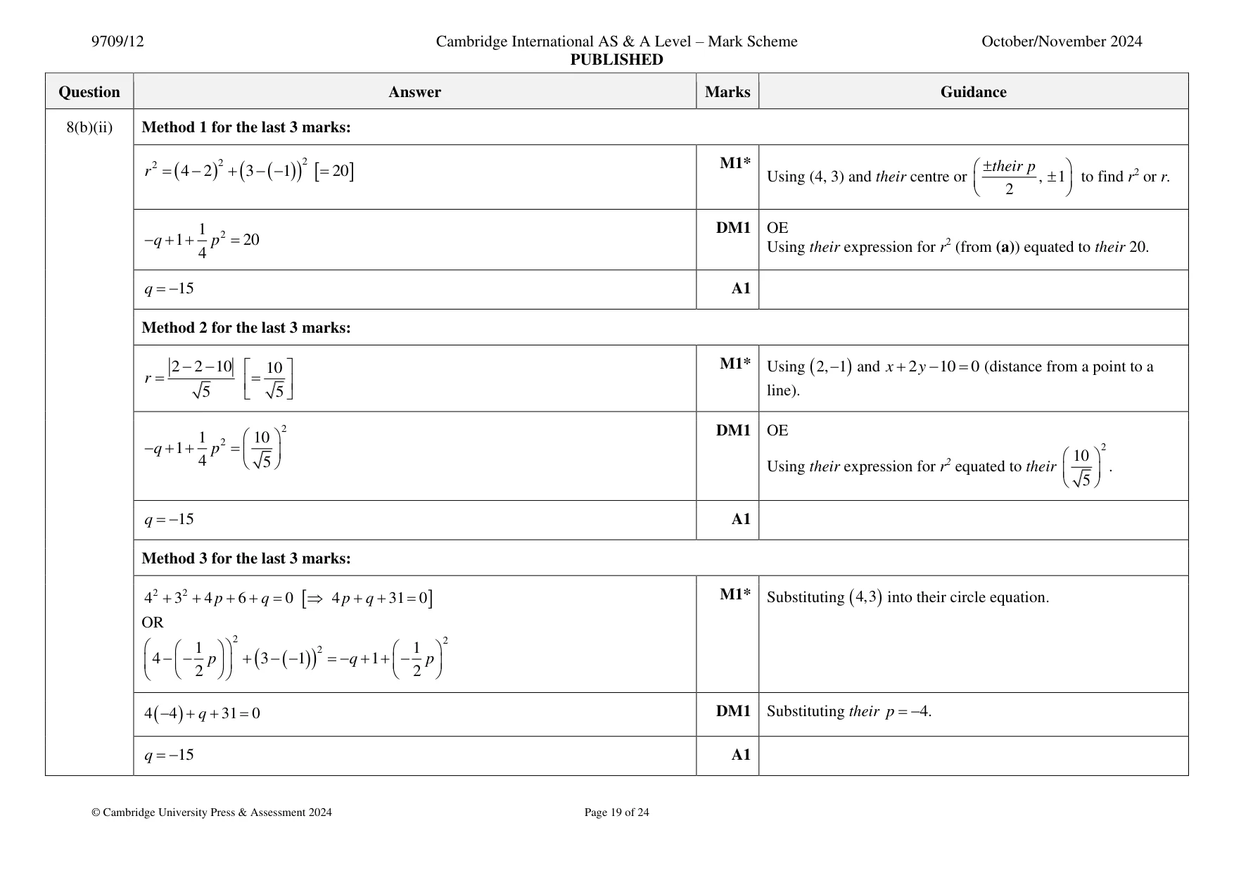 Mark scheme, page 19 of 24