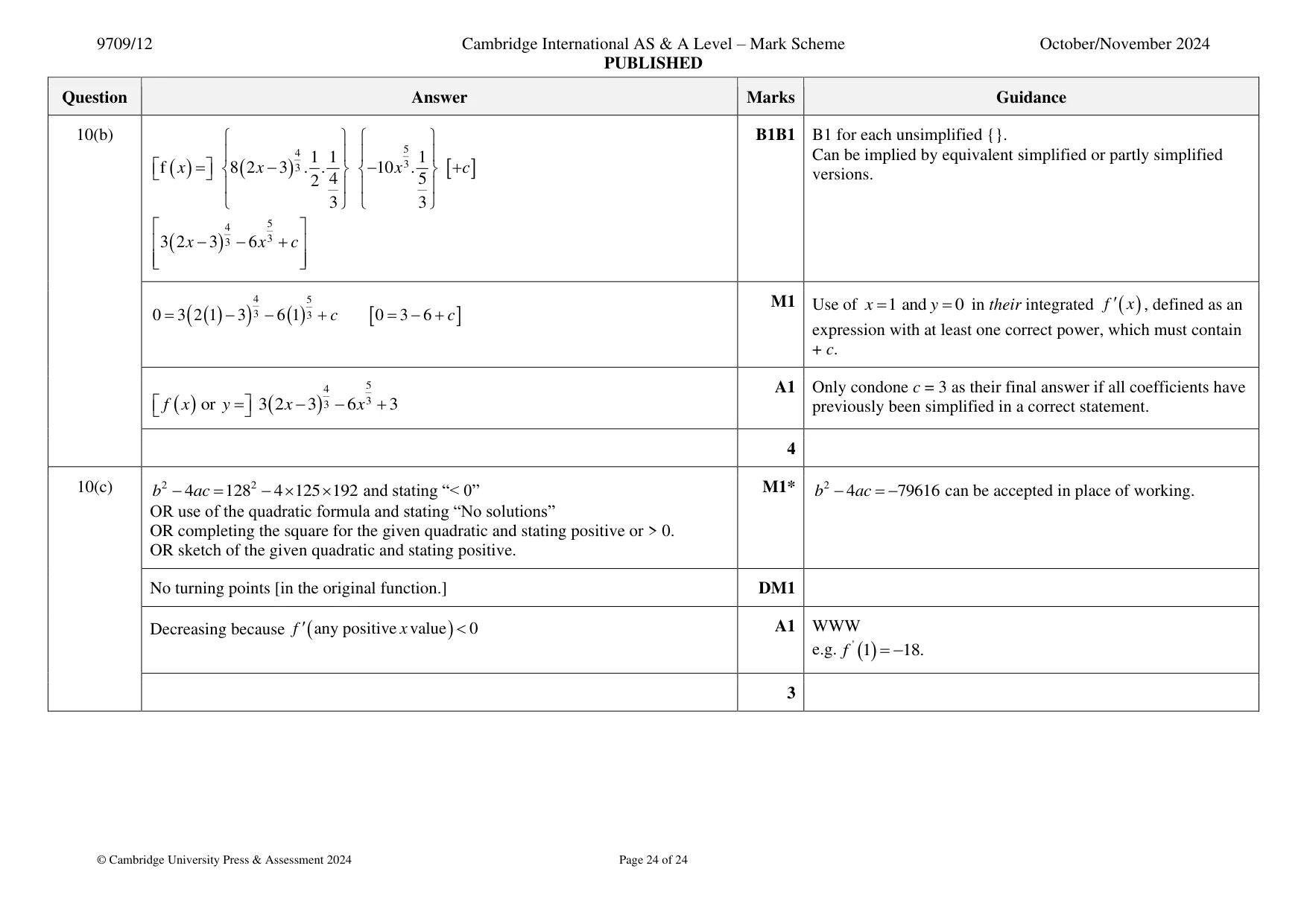 Mark scheme, page 24 of 24