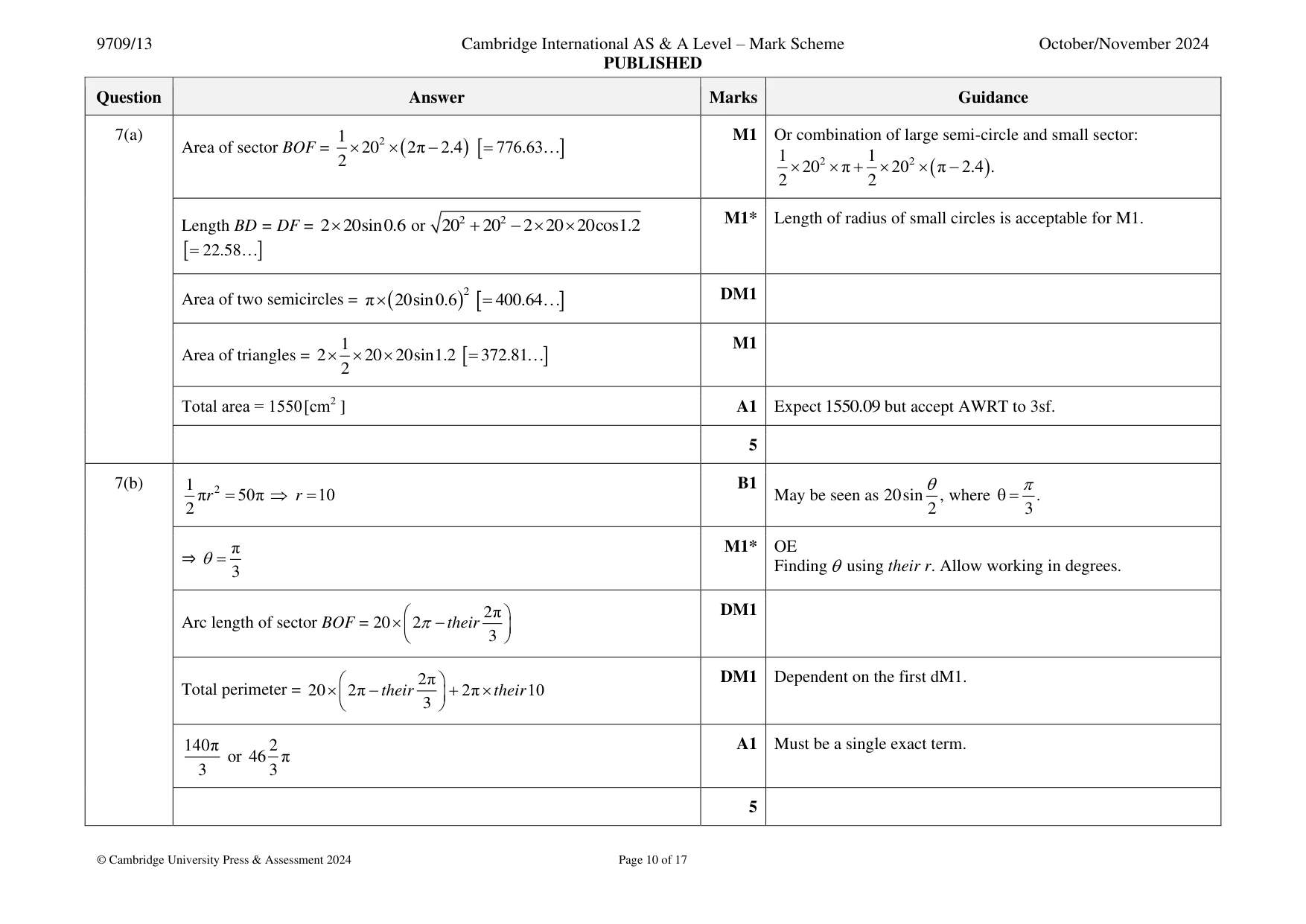 Mark scheme, page 10 of 17