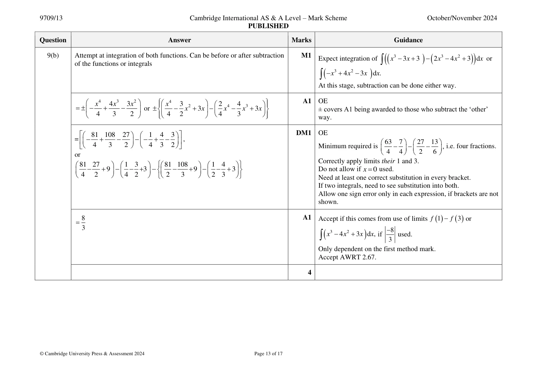 Mark scheme, page 13 of 17