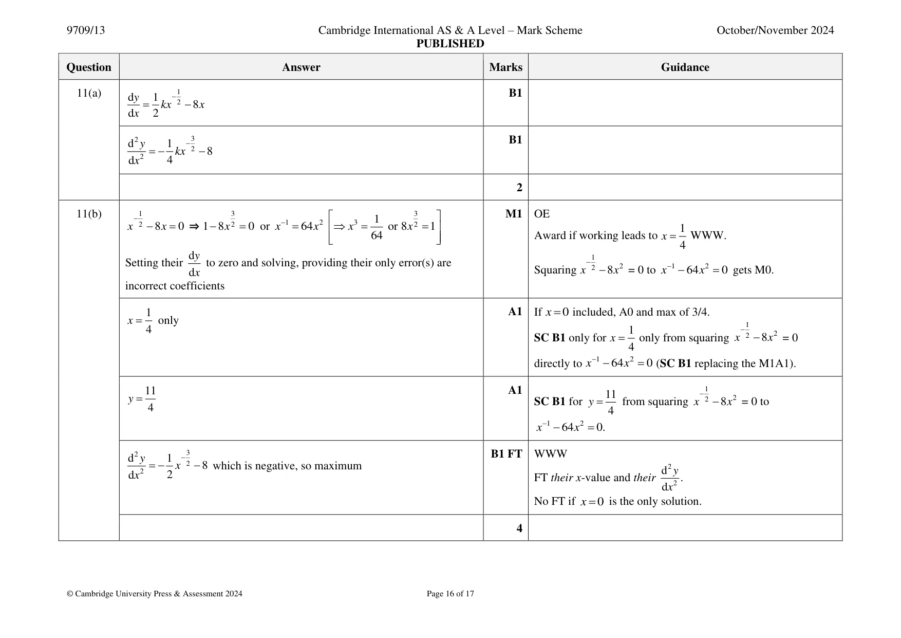Mark scheme, page 16 of 17
