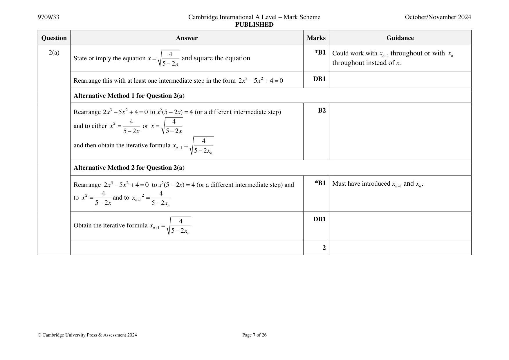 Mark scheme, page 7 of 26