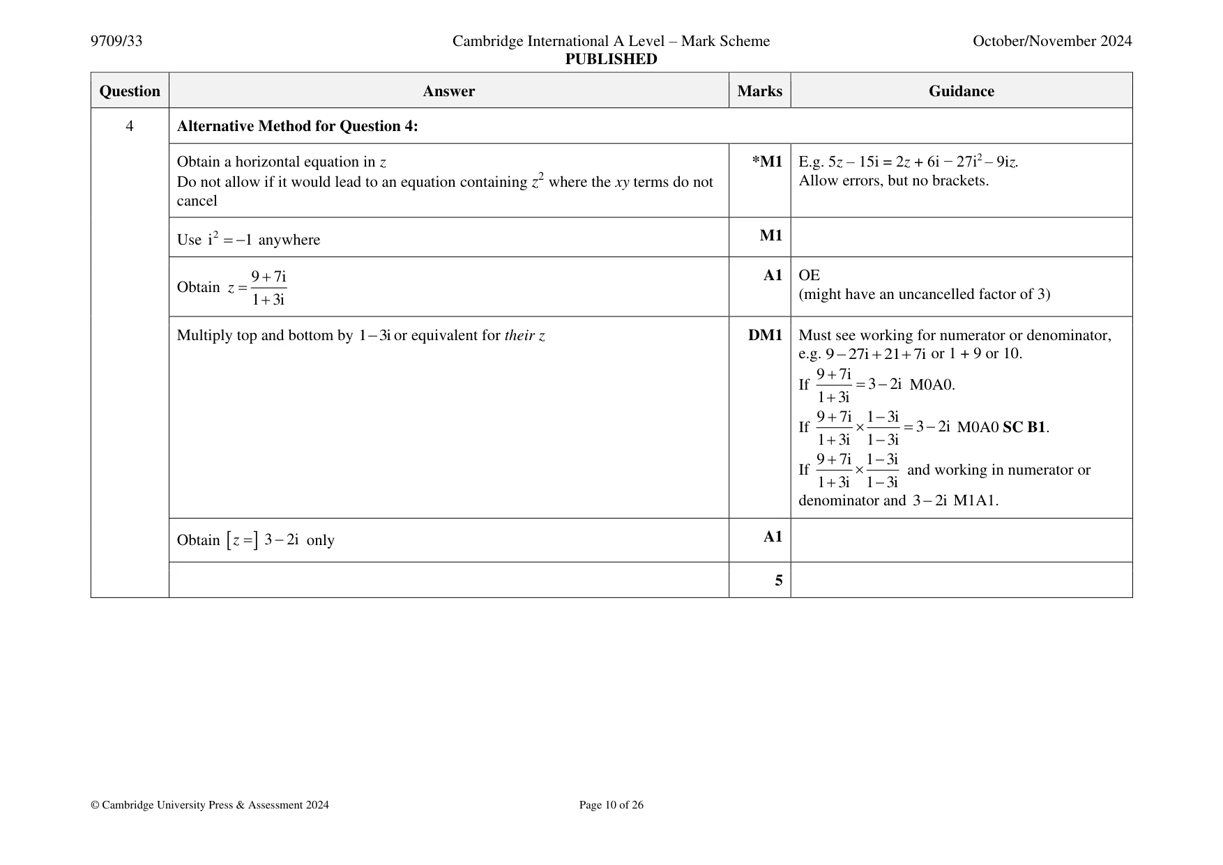 Mark scheme, page 10 of 26