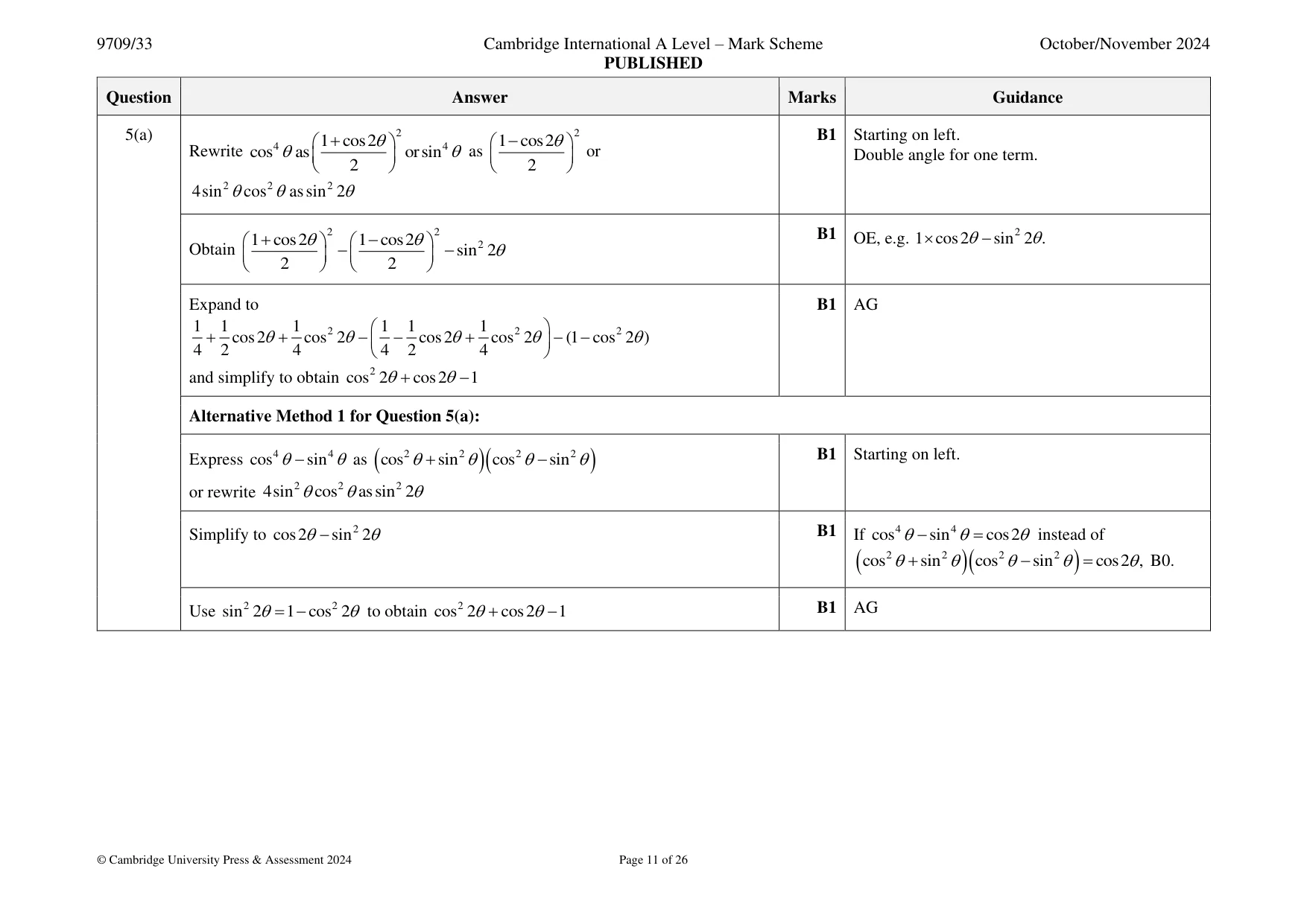 Mark scheme, page 11 of 26