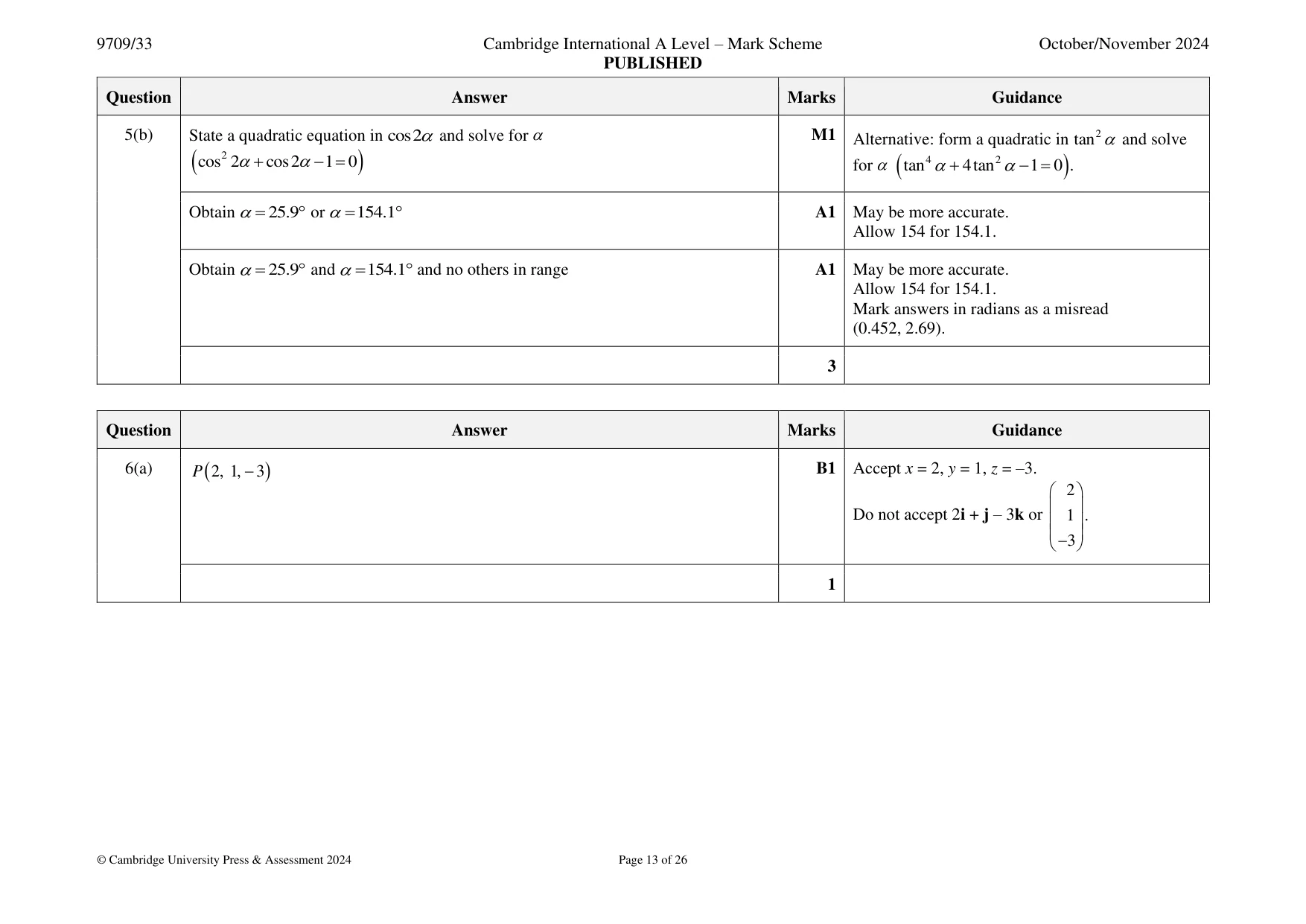 Mark scheme, page 13 of 26