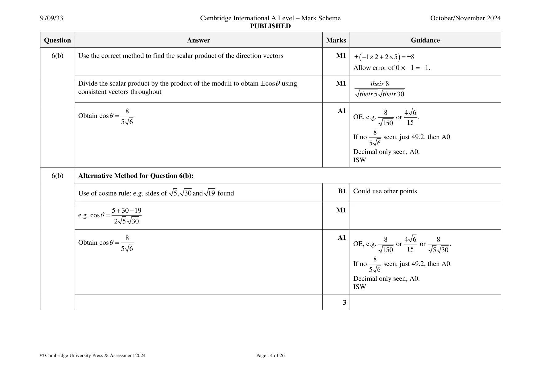 Mark scheme, page 14 of 26