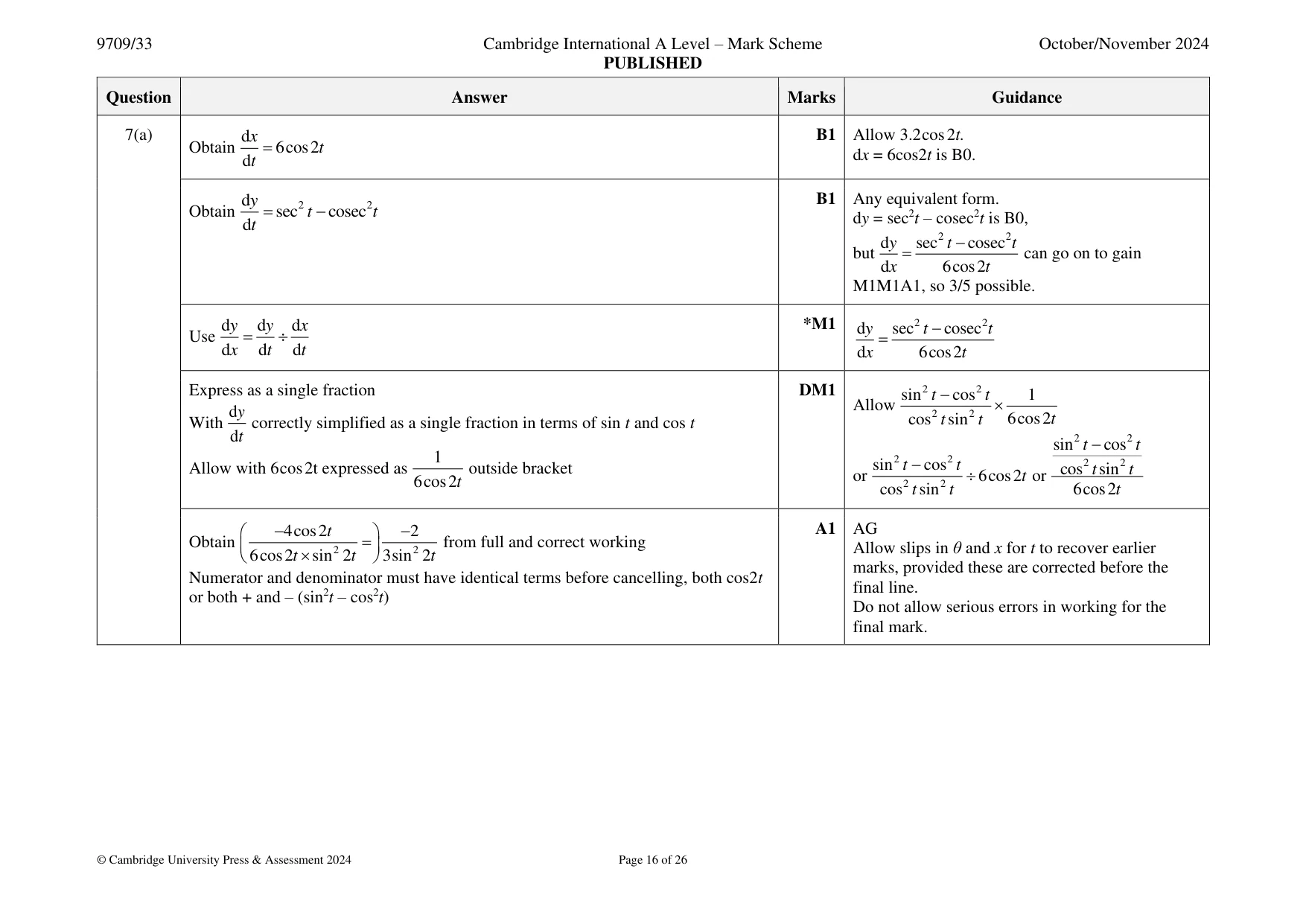 Mark scheme, page 16 of 26