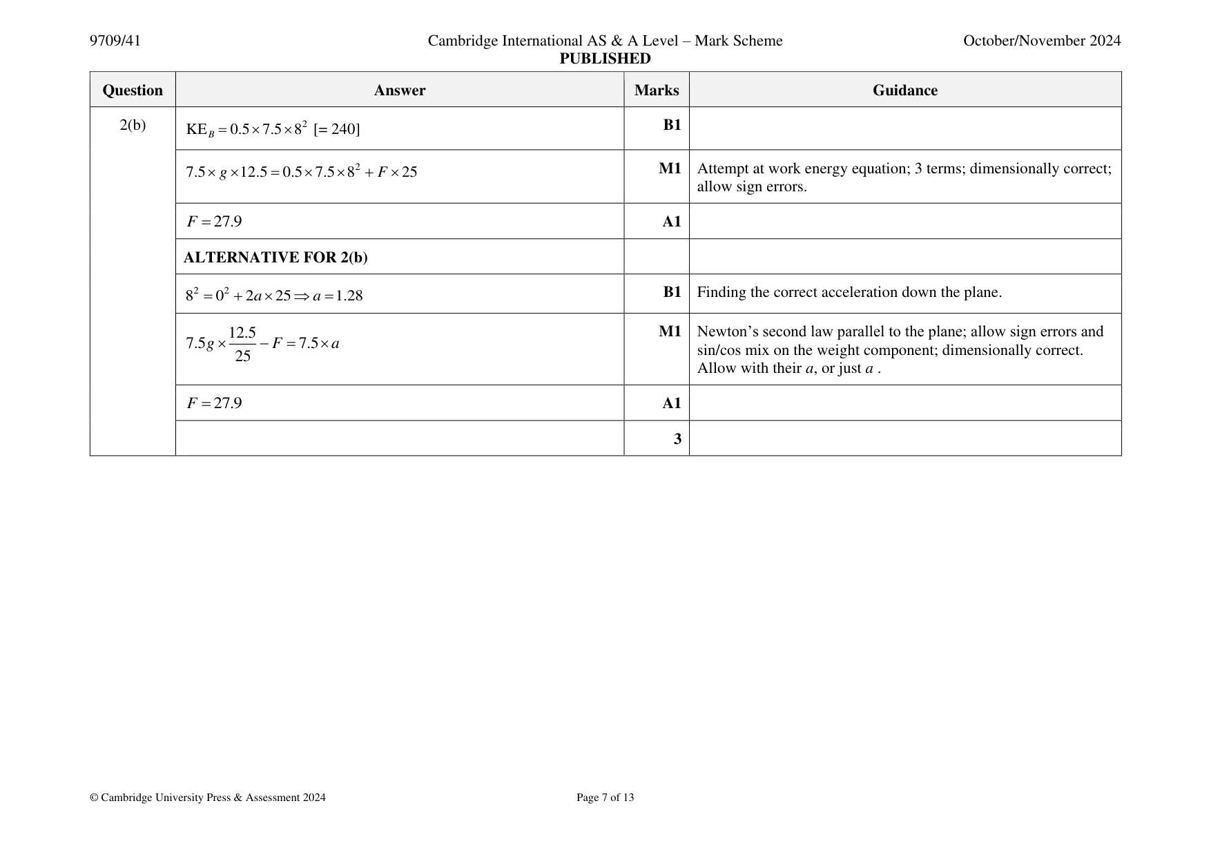 Mark scheme, page 7 of 13
