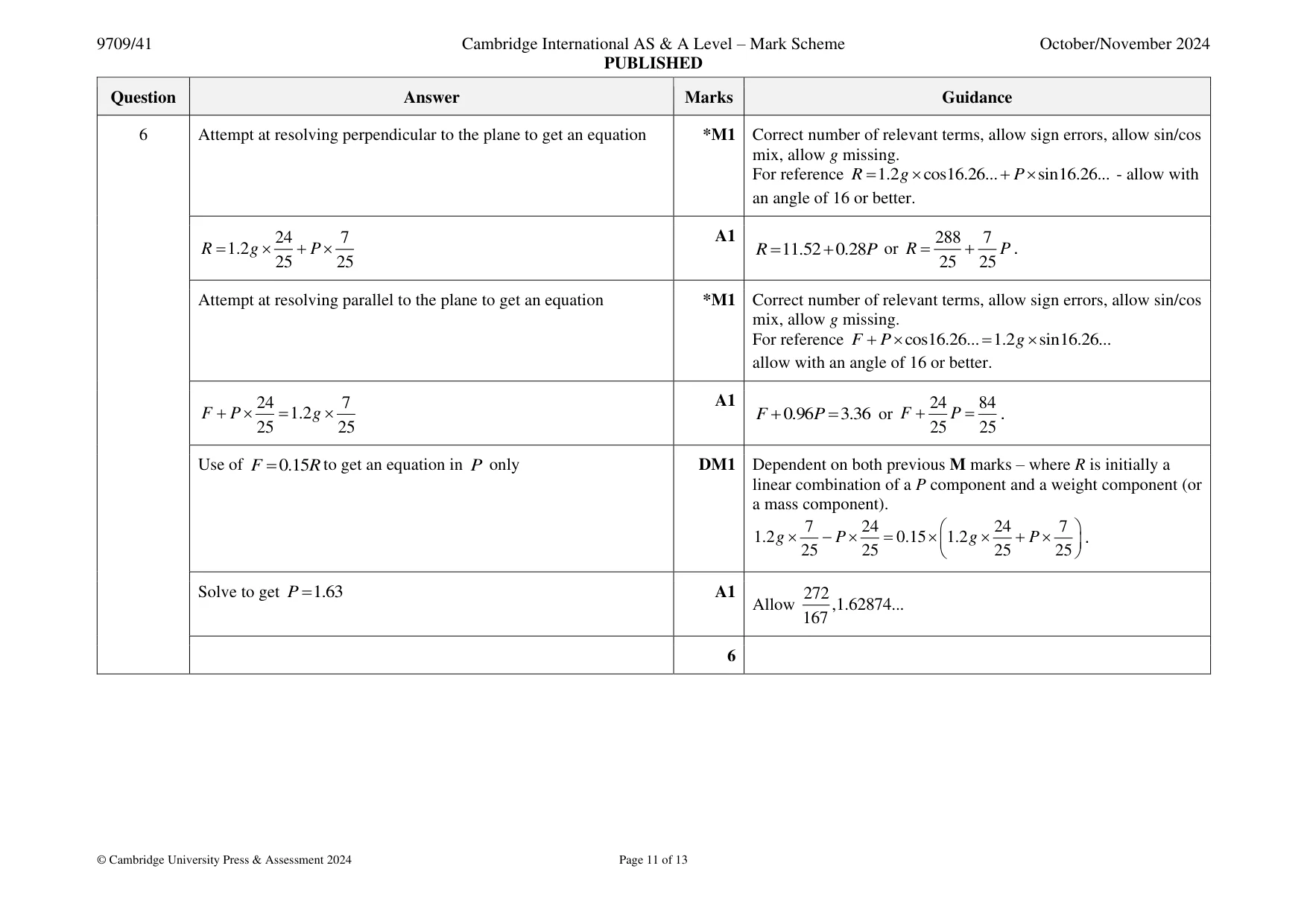 Mark scheme, page 11 of 13