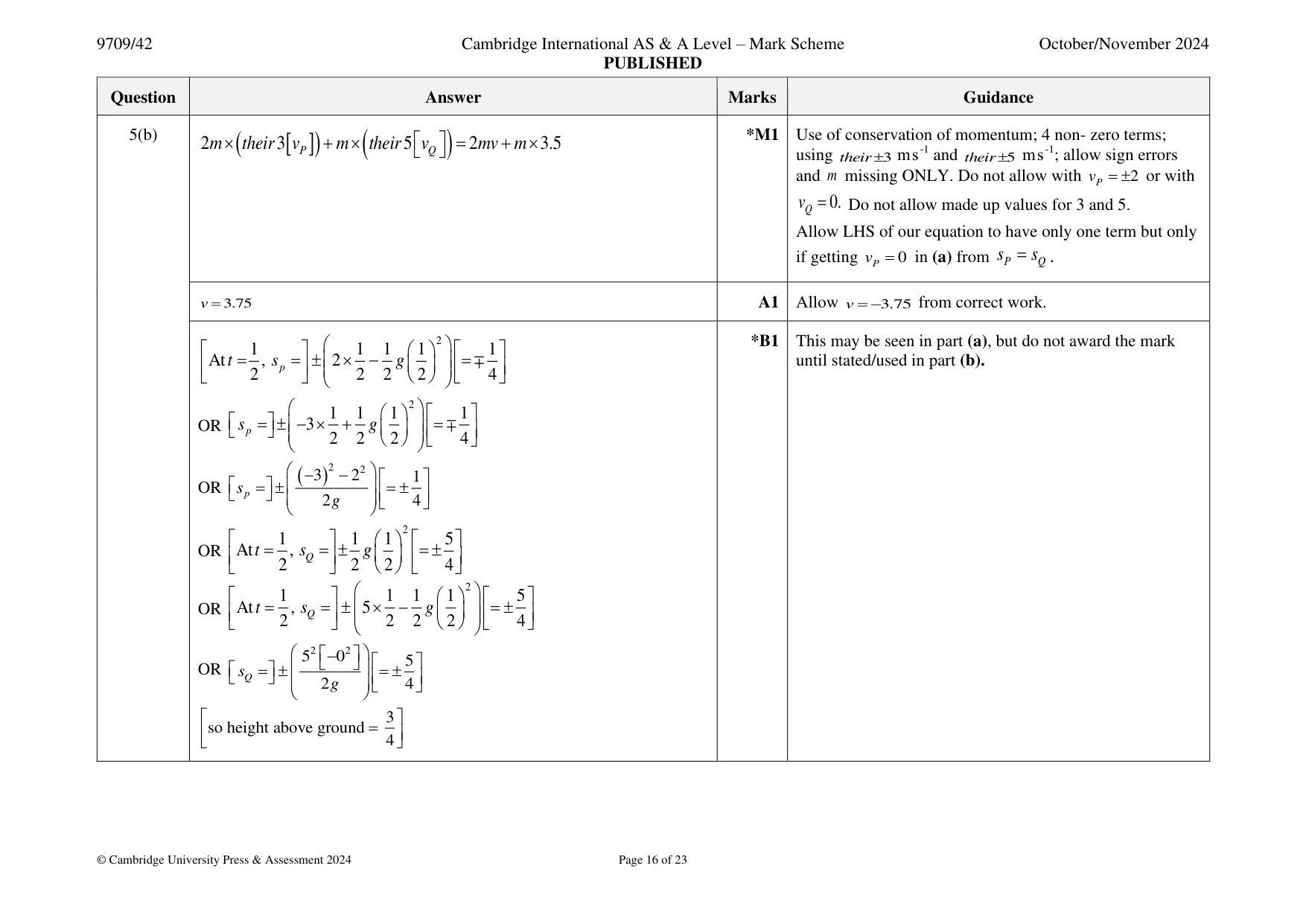 Mark scheme, page 16 of 23