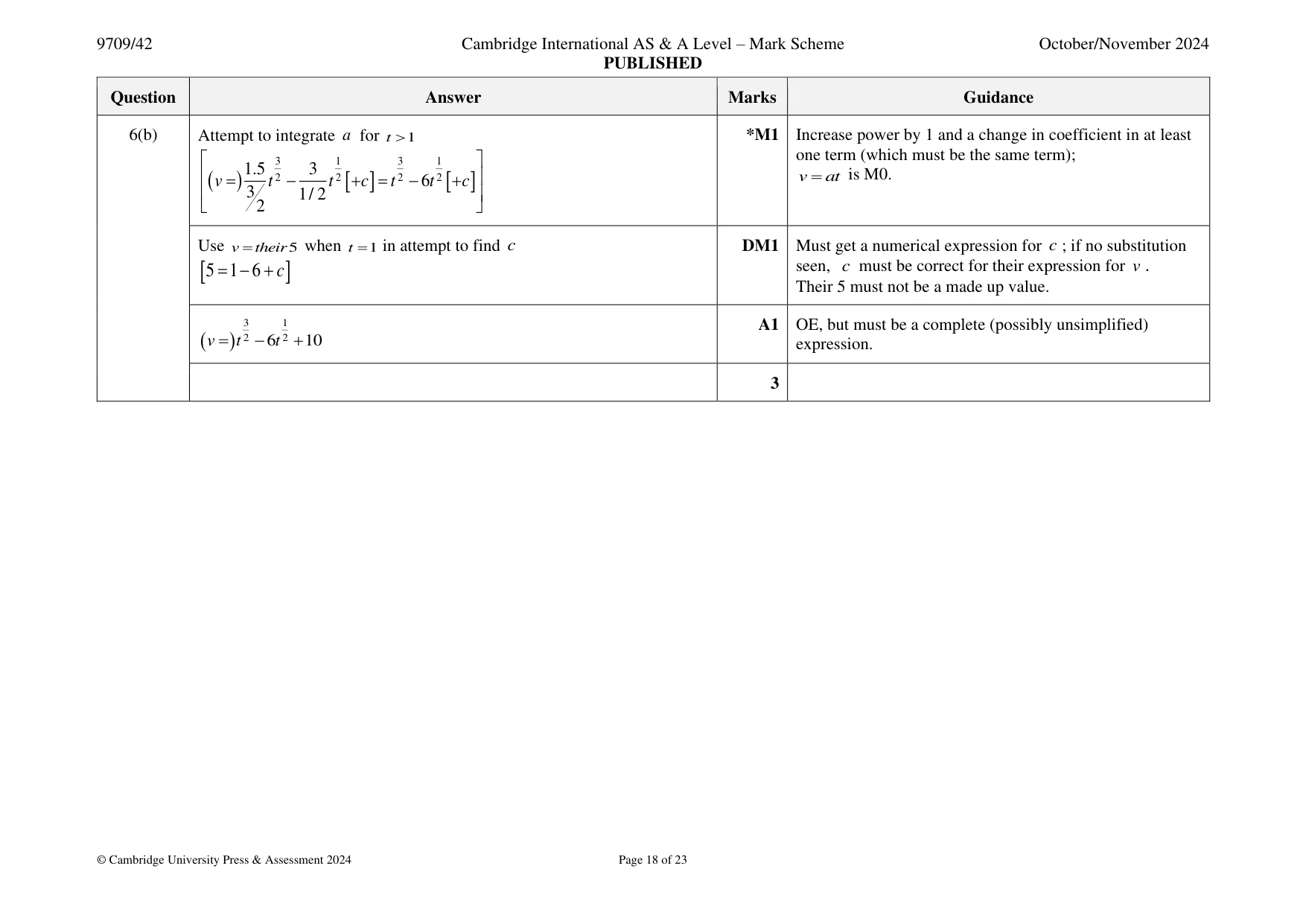Mark scheme, page 18 of 23