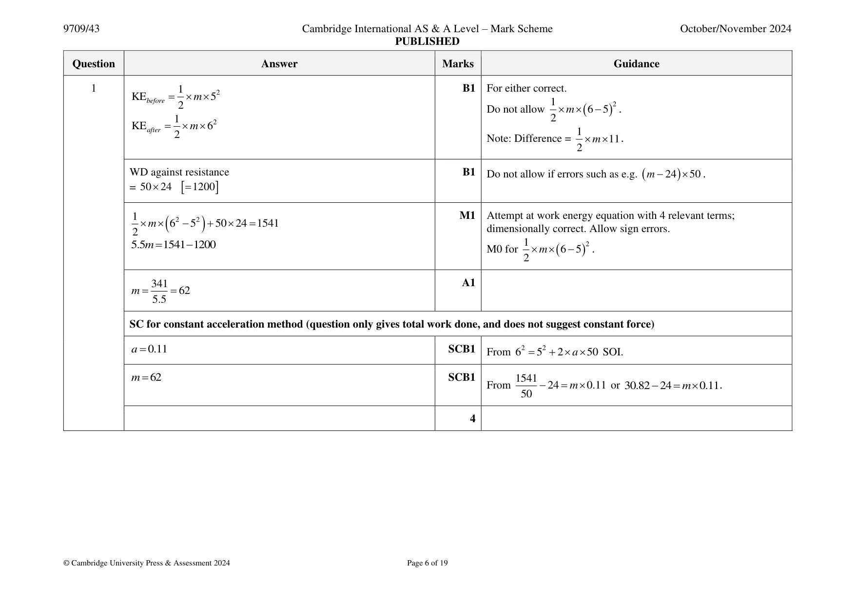 Mark scheme, page 6 of 19
