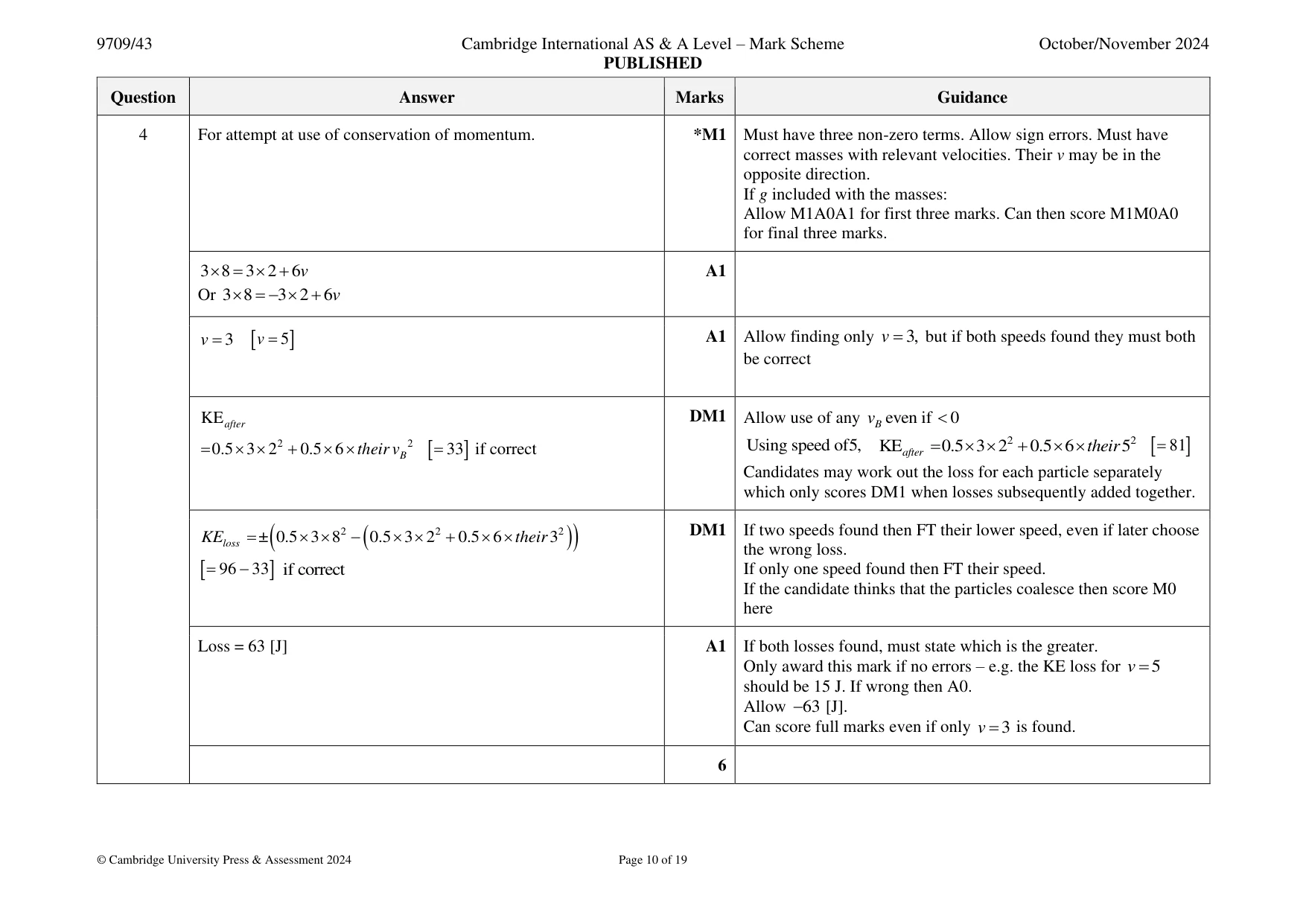 Mark scheme, page 10 of 19