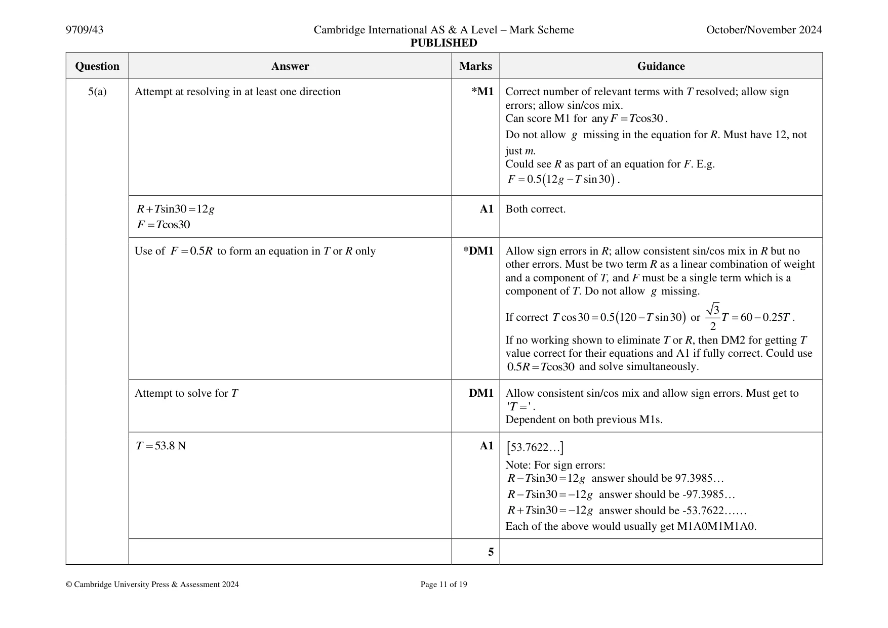 Mark scheme, page 11 of 19