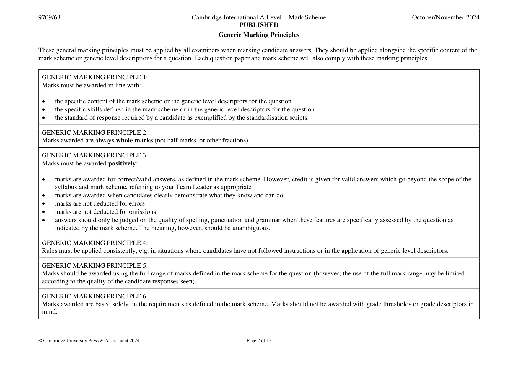 Mark scheme, page 2 of 12