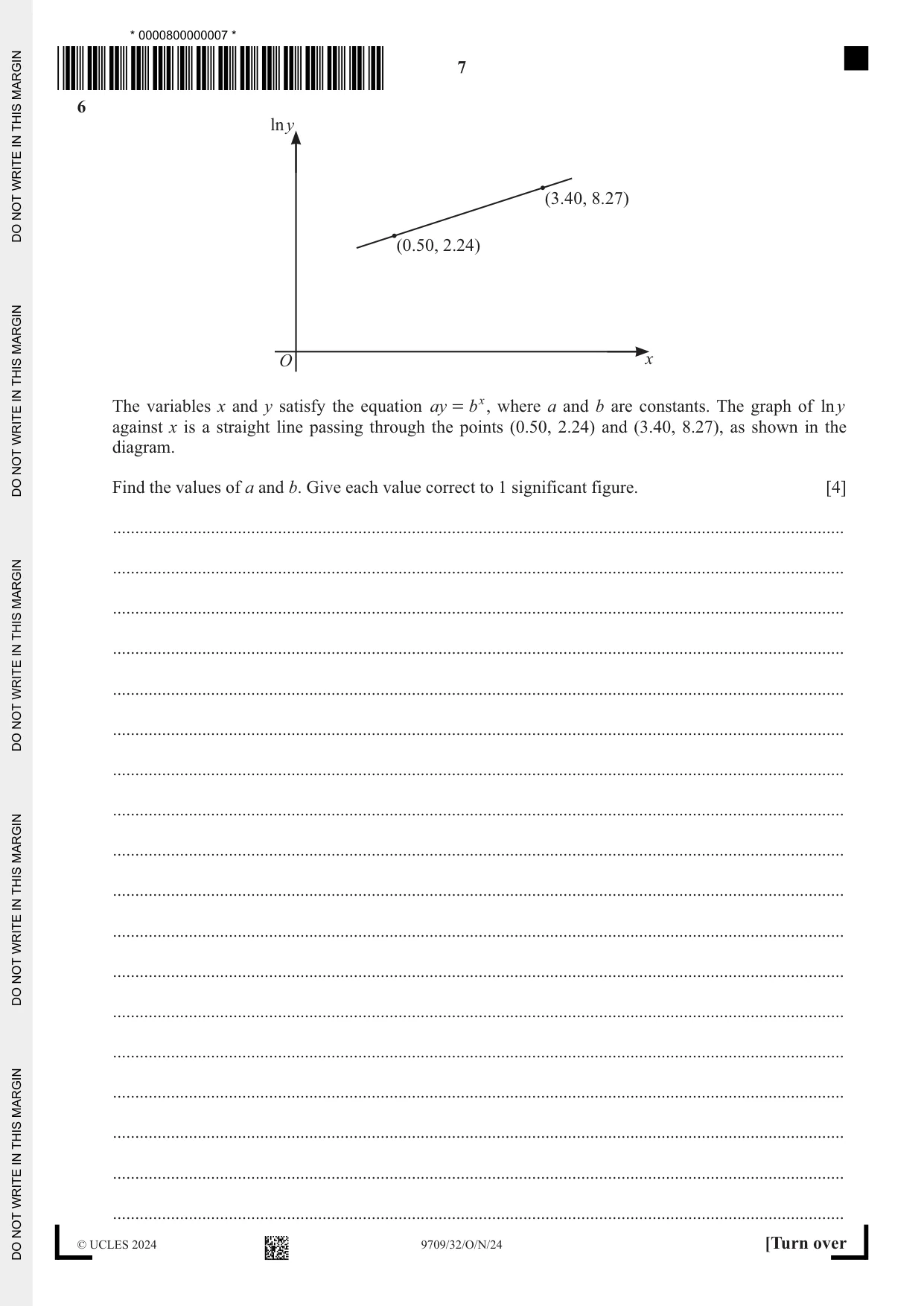 Cambridge A Level Mathematics 9709 2024 Oct/Nov Paper 3 · Variant 2 question paper, page 7 of 20