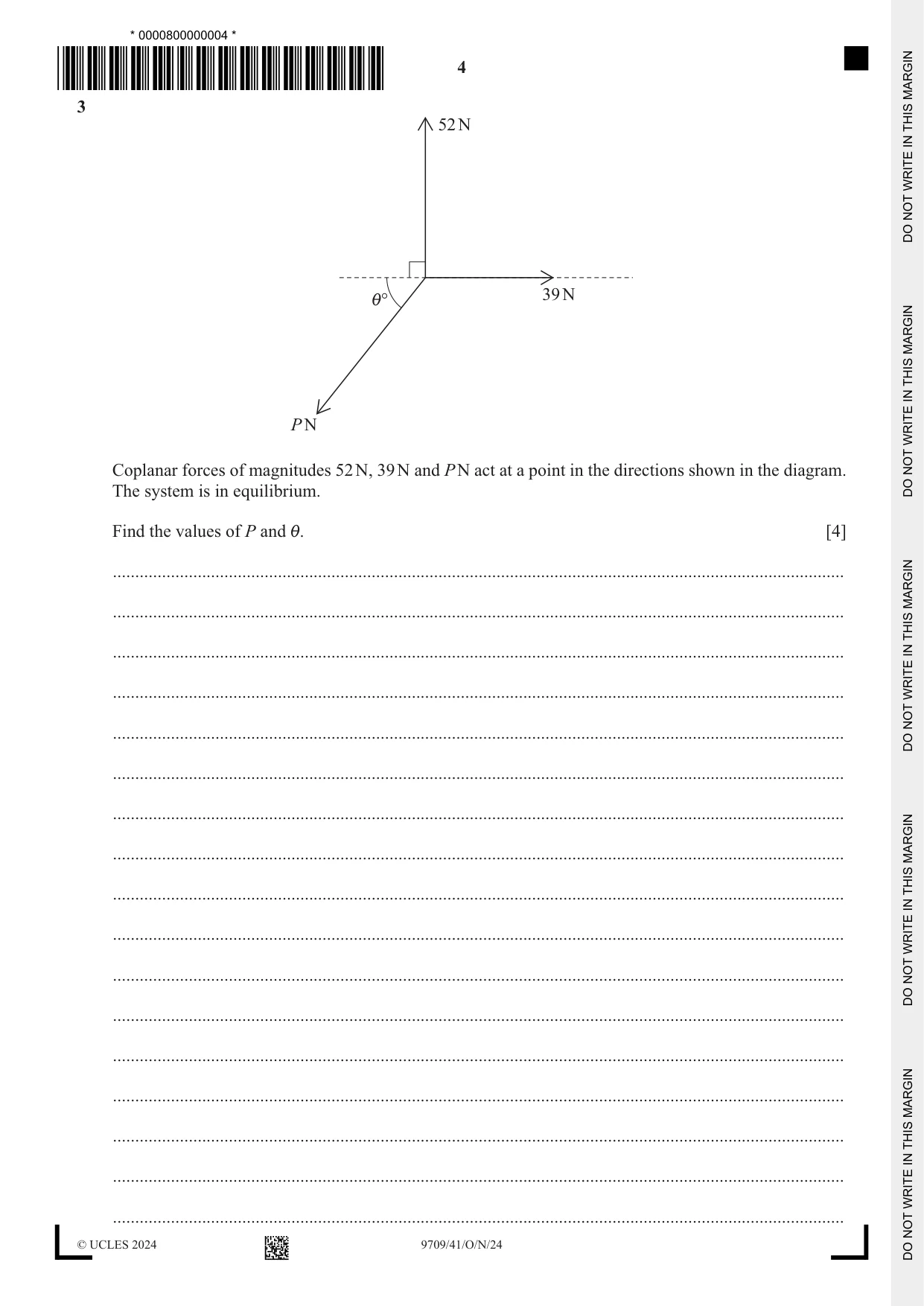 Cambridge A Level Mathematics 9709 2024 Oct/Nov Paper 4 · Variant 1 question paper, page 4 of 16