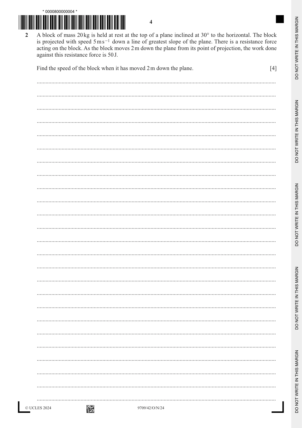 Cambridge A Level Mathematics 9709 2024 Oct/Nov Paper 4 · Variant 2 question paper, page 4 of 16