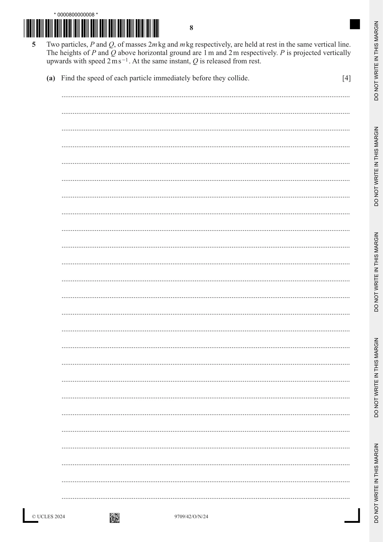 Cambridge A Level Mathematics 9709 2024 Oct/Nov Paper 4 · Variant 2 question paper, page 8 of 16