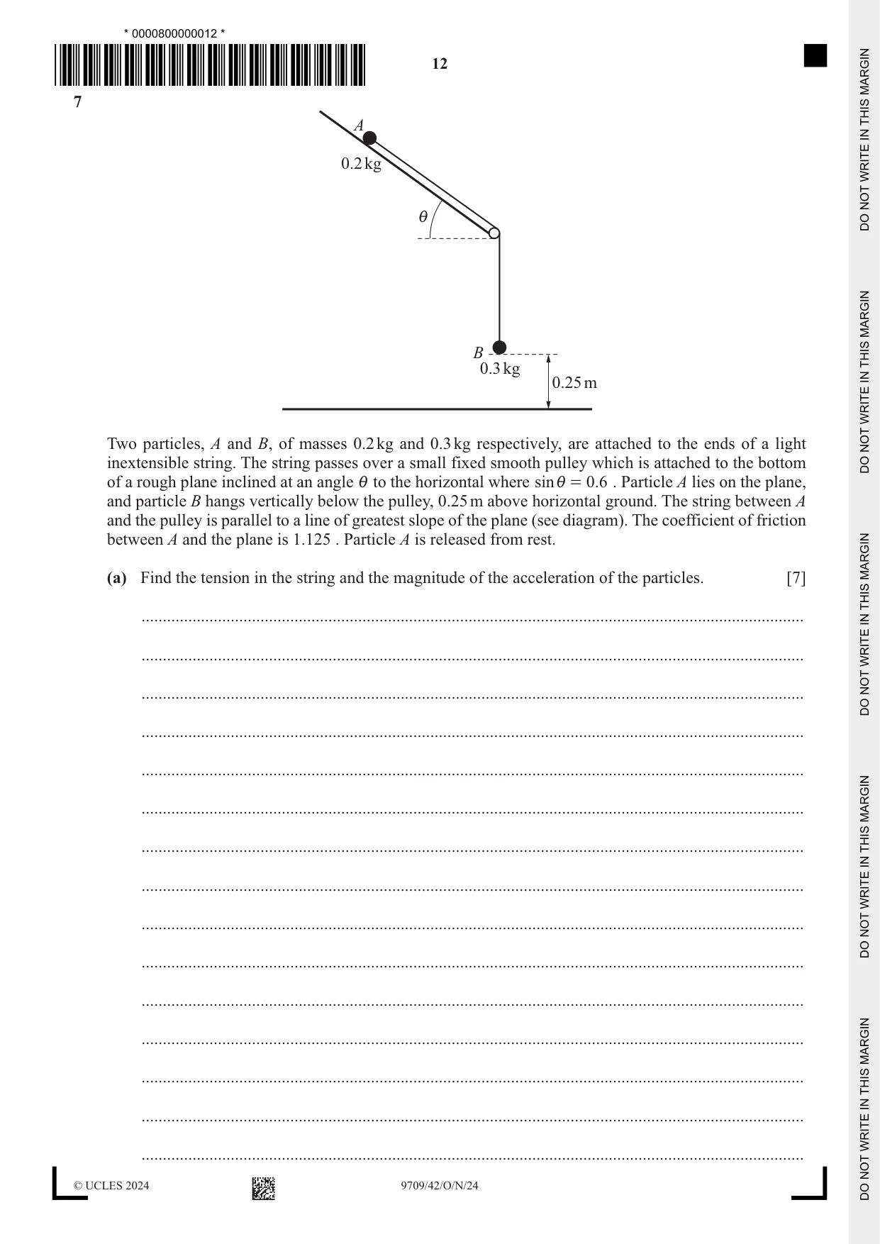Cambridge A Level Mathematics 9709 2024 Oct/Nov Paper 4 · Variant 2 question paper, page 12 of 16