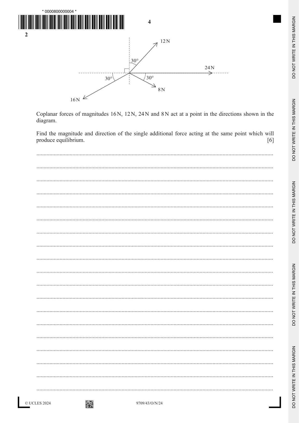 Cambridge A Level Mathematics 9709 2024 Oct/Nov Paper 4 · Variant 3 question paper, page 4 of 12
