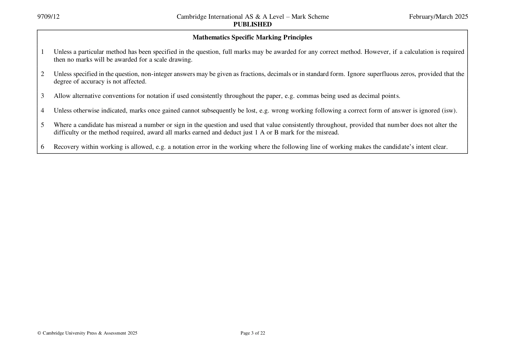 Mark scheme, page 3 of 22