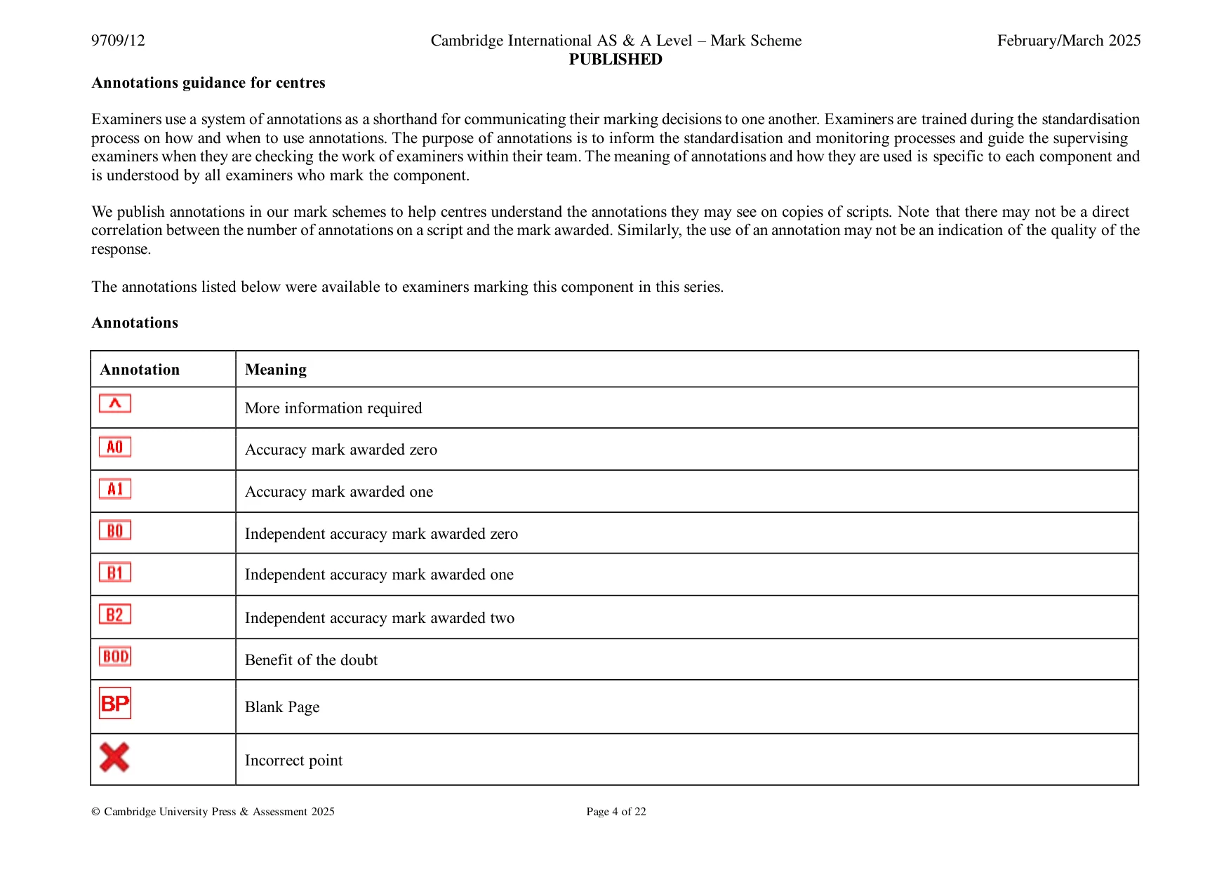 Mark scheme, page 4 of 22