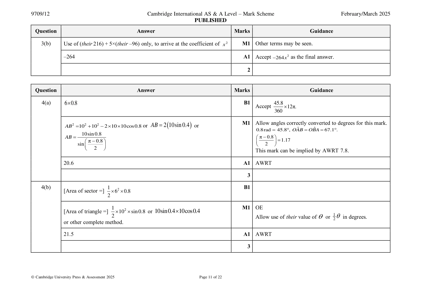 Mark scheme, page 11 of 22