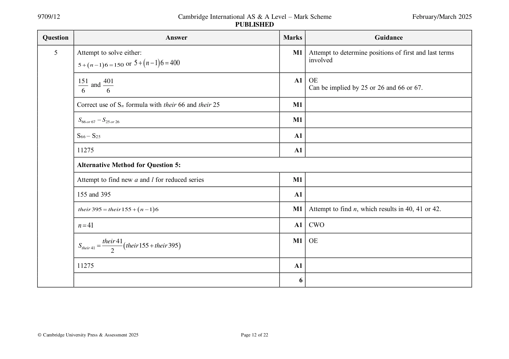 Mark scheme, page 12 of 22