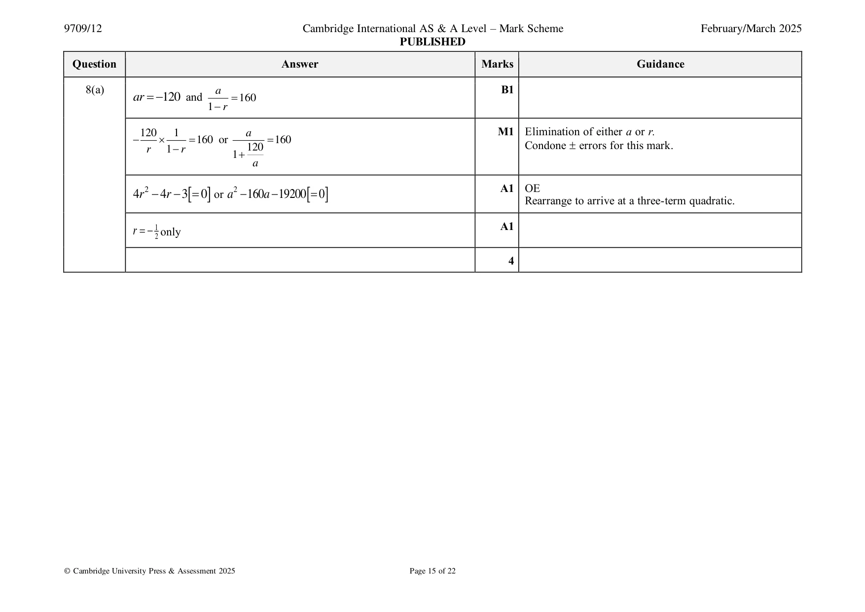Mark scheme, page 15 of 22