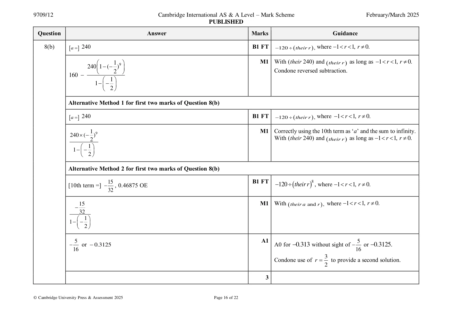 Mark scheme, page 16 of 22