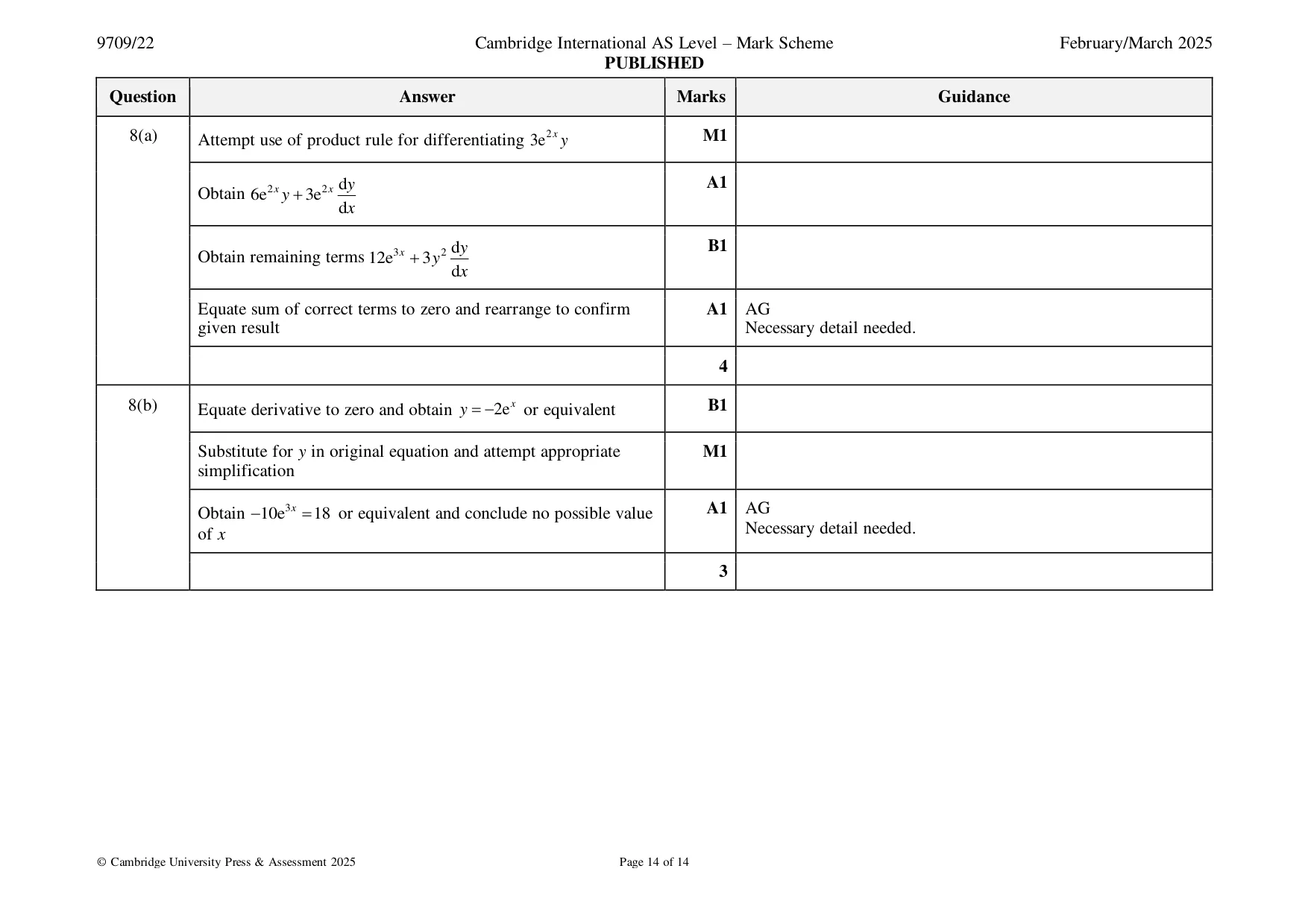 Mark scheme, page 14 of 14