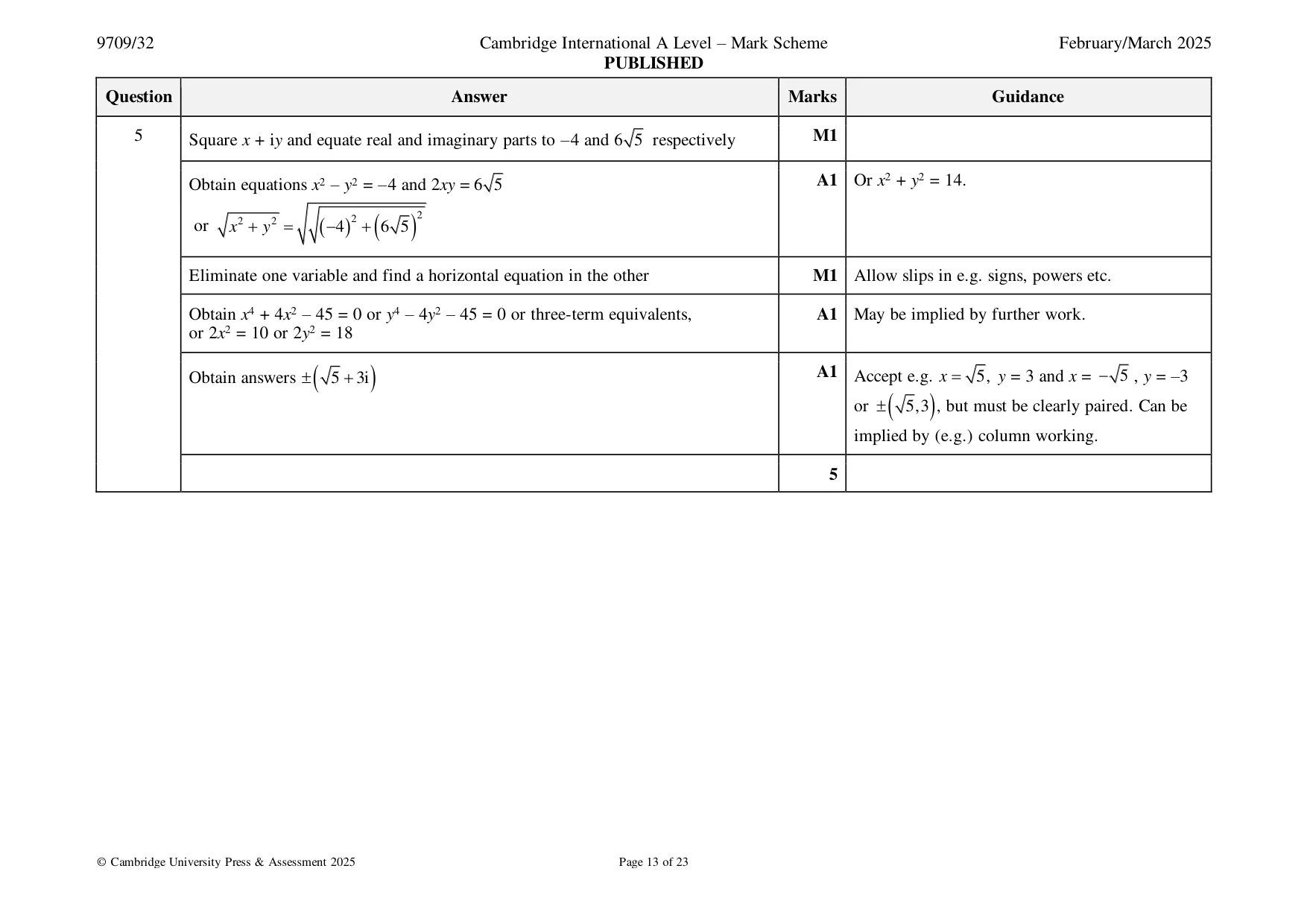 Mark scheme, page 13 of 23