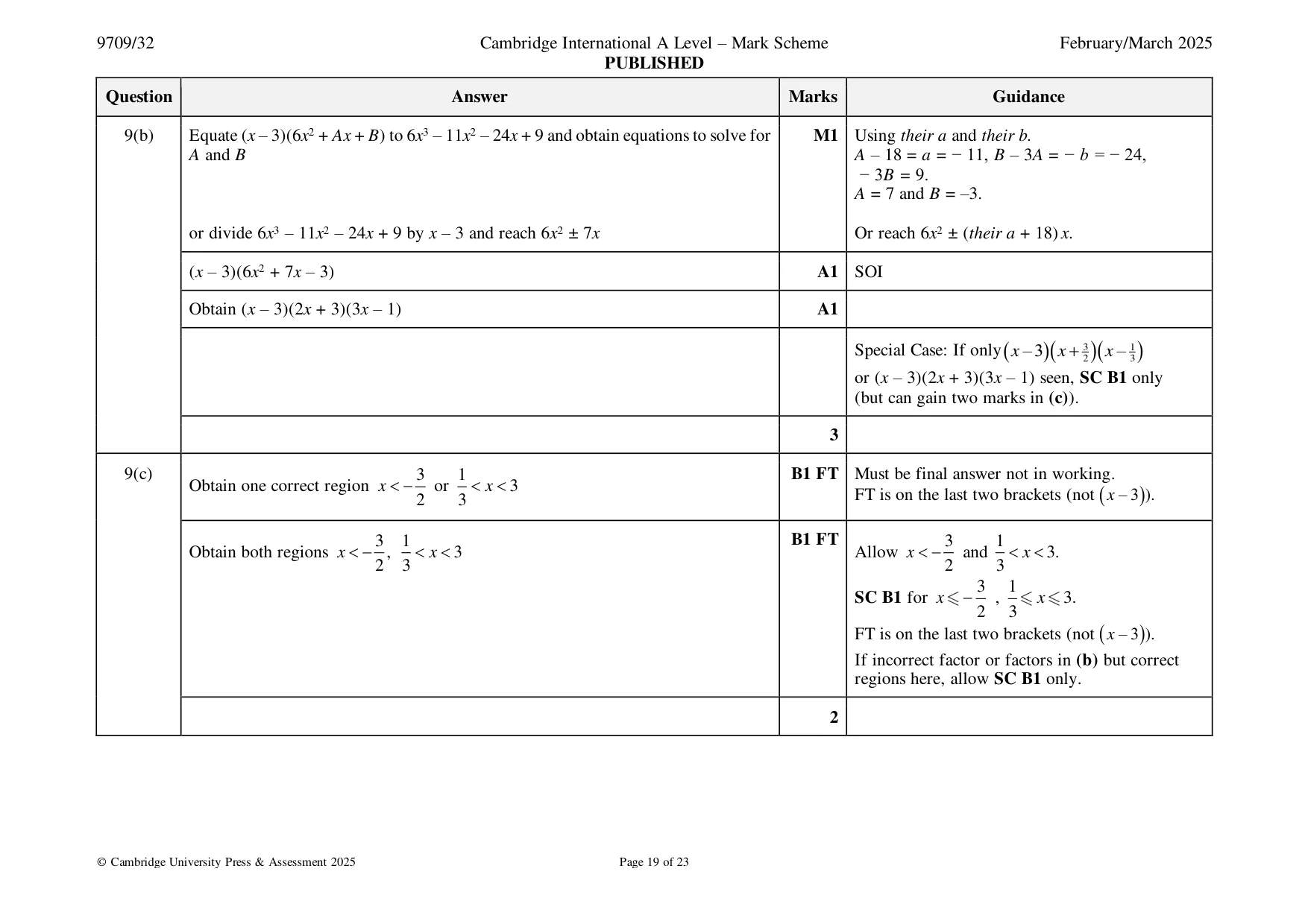 Mark scheme, page 19 of 23