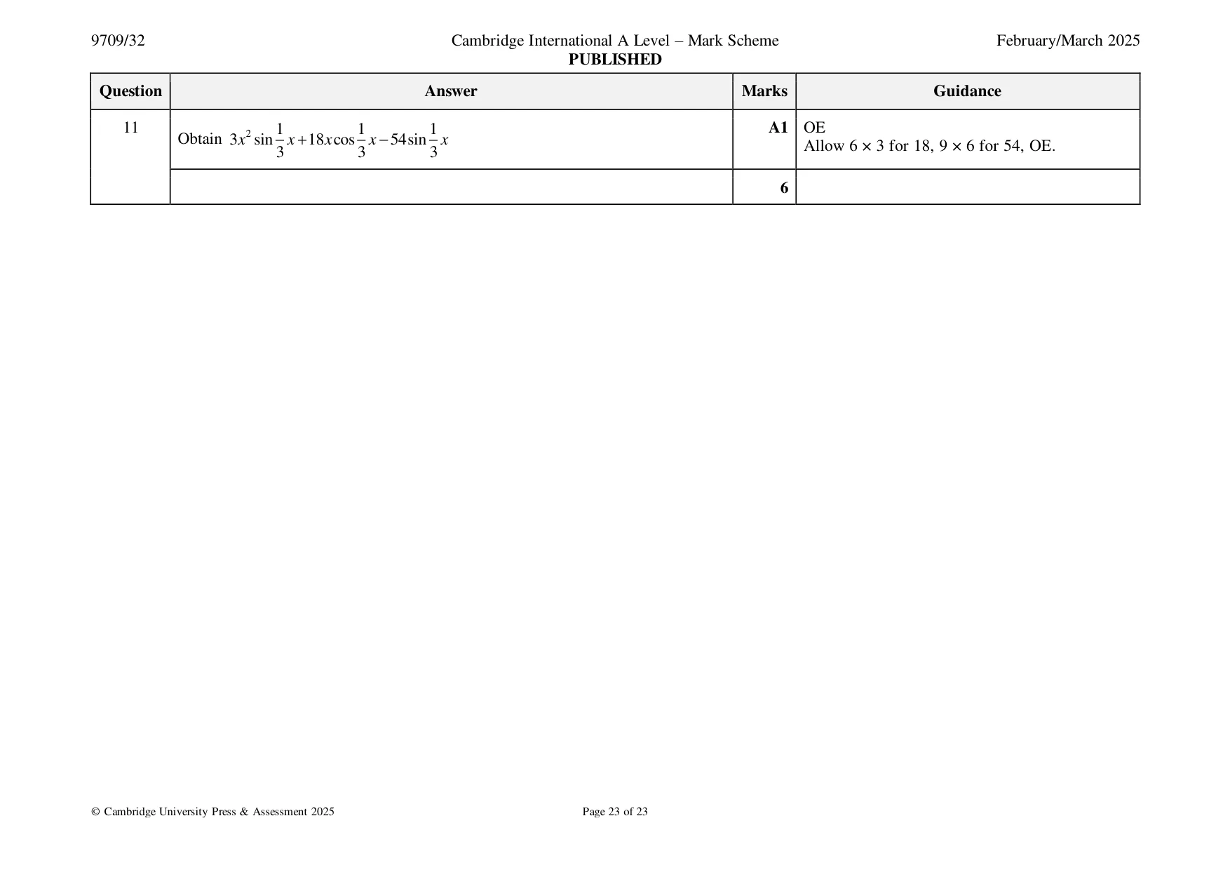 Mark scheme, page 23 of 23